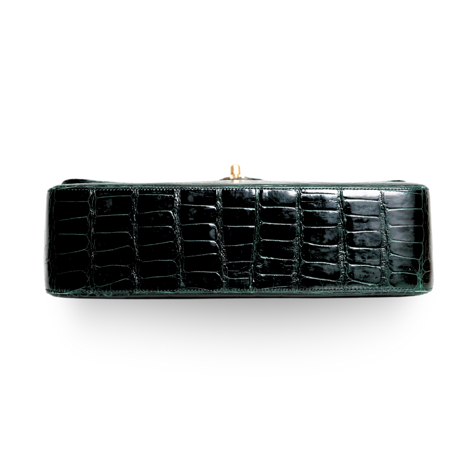 Chanel - Green Crocodile Large Classic Handbag Gold c. '05-'06 (Pre-Owned)