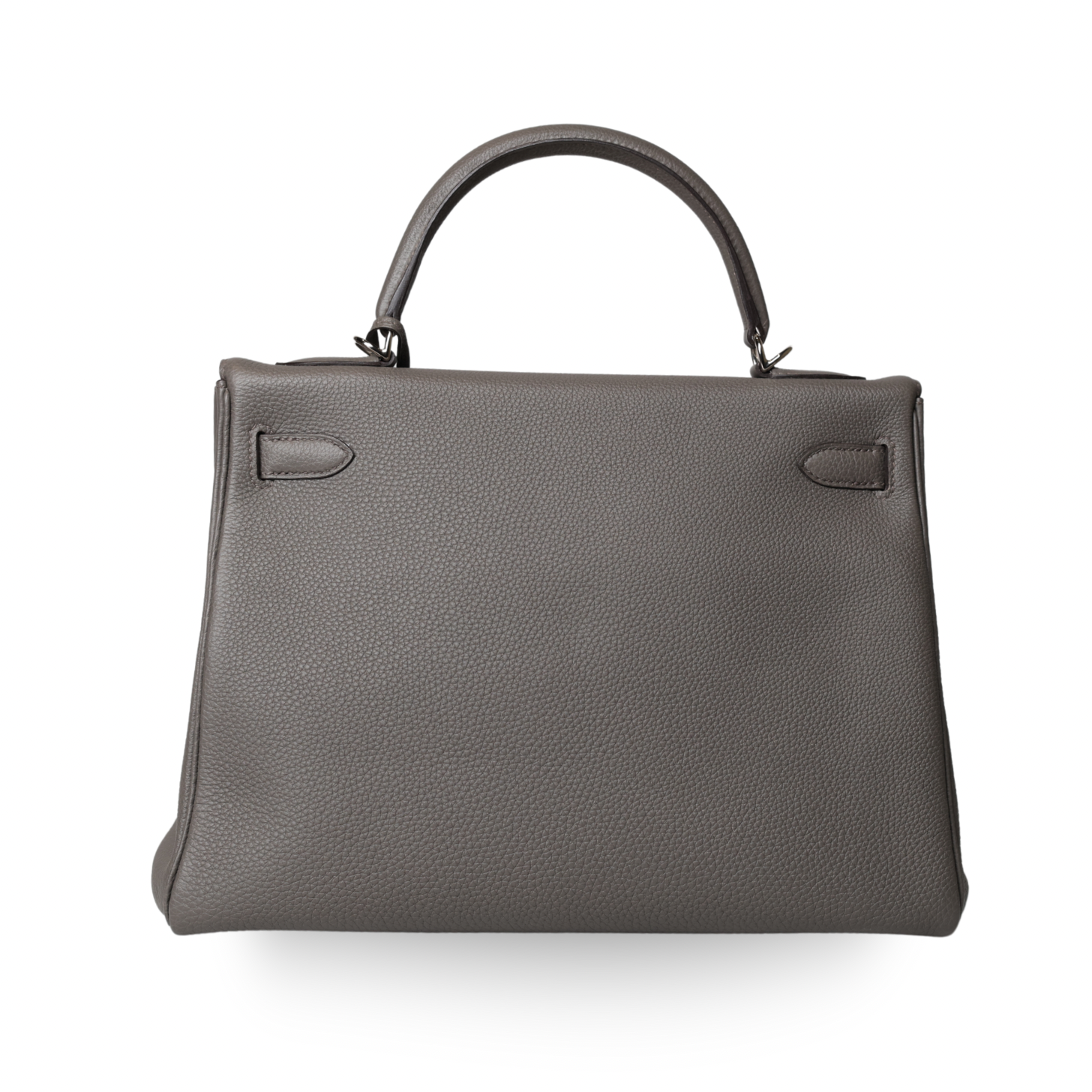 Hermes - Togo Calfskin Kelly II Retourne 32cm Grey Bag Palladium (Brand New)