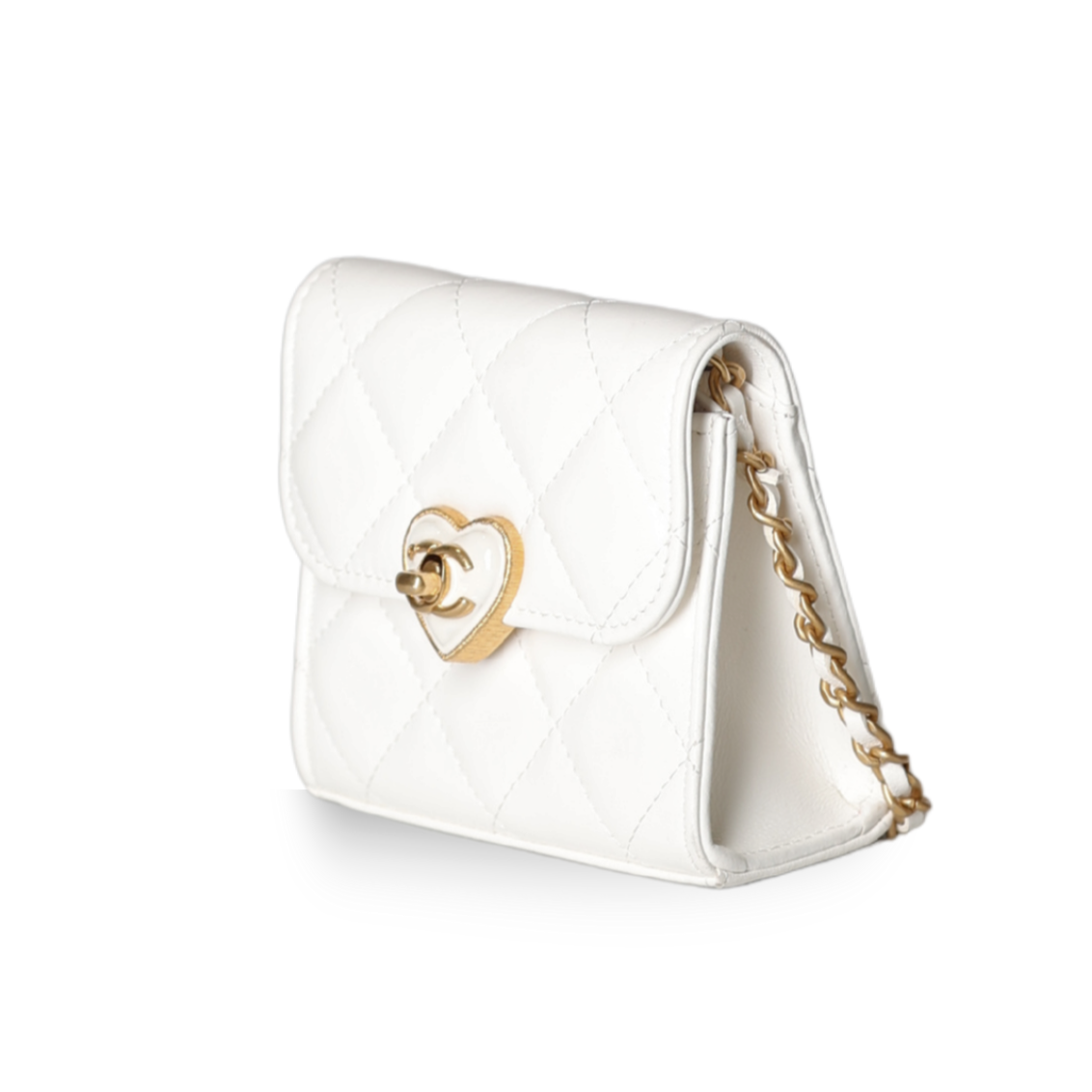 Chanel - Lambskin Mini Flap Bag with Heart Turn Lock (Pre-Owned)
