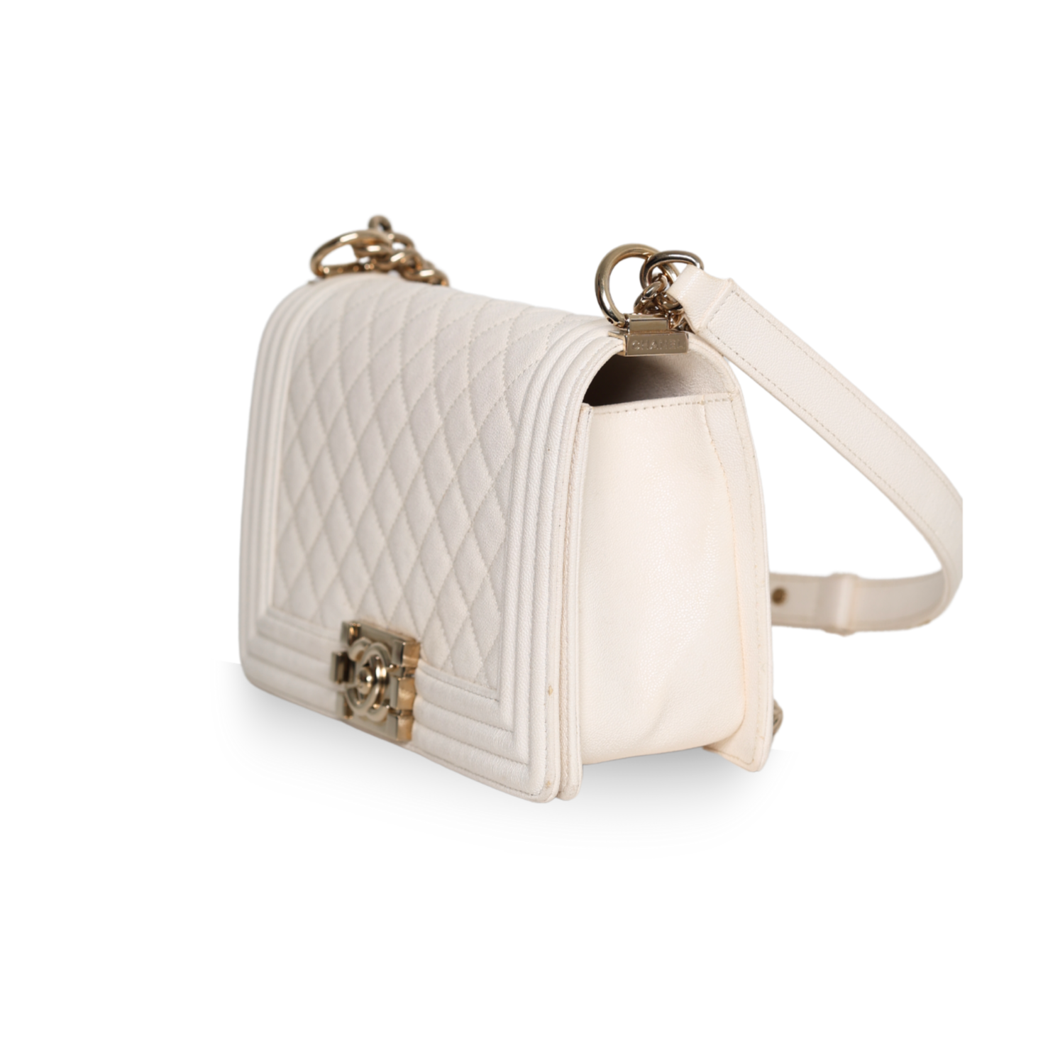 Chanel - Boy Flap Bag Quilted Caviar Leather (Pre-Owned)