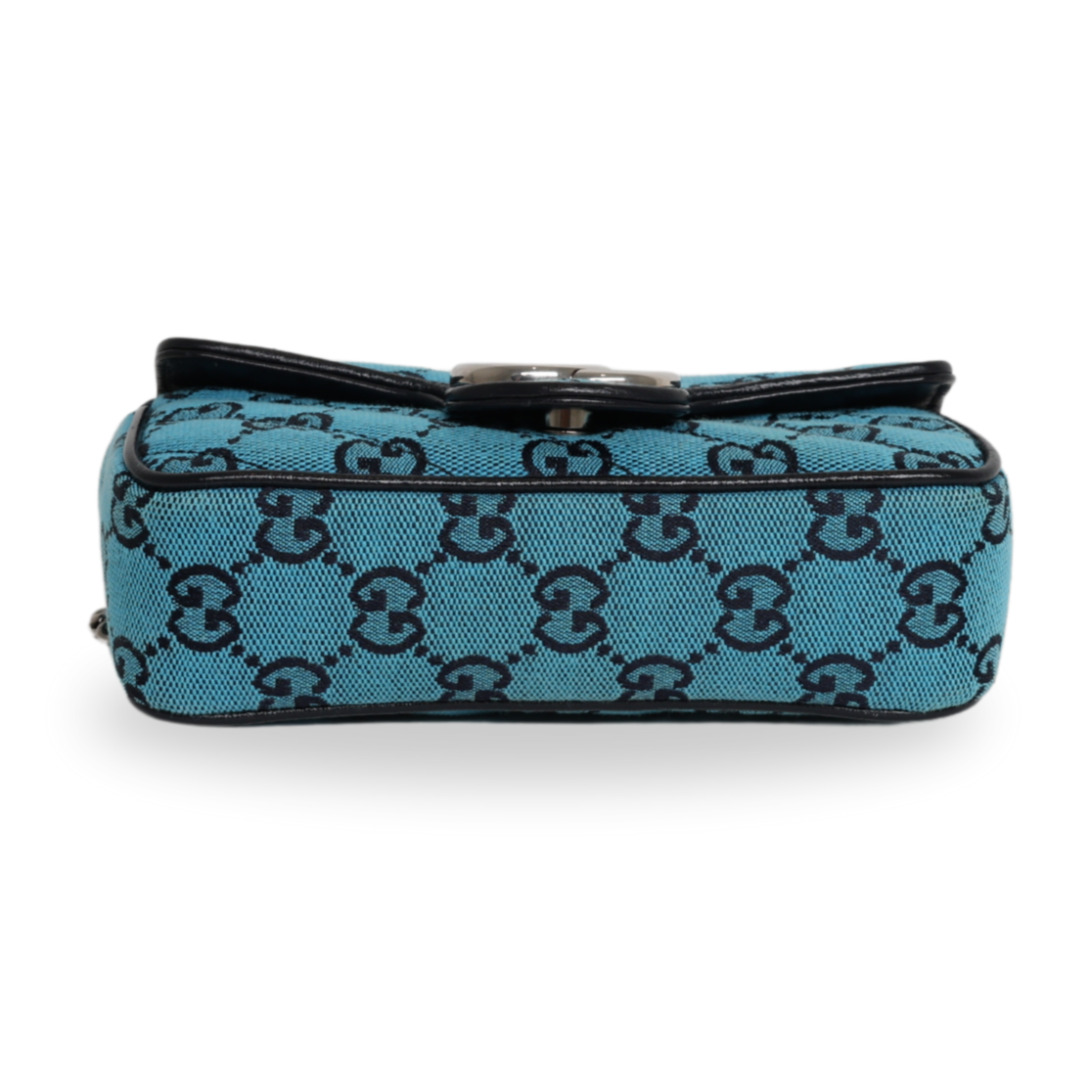 Gucci - Monogram Matelasse Diagonal Super Mini GG Marmont Light Blue (Pre-Owned)