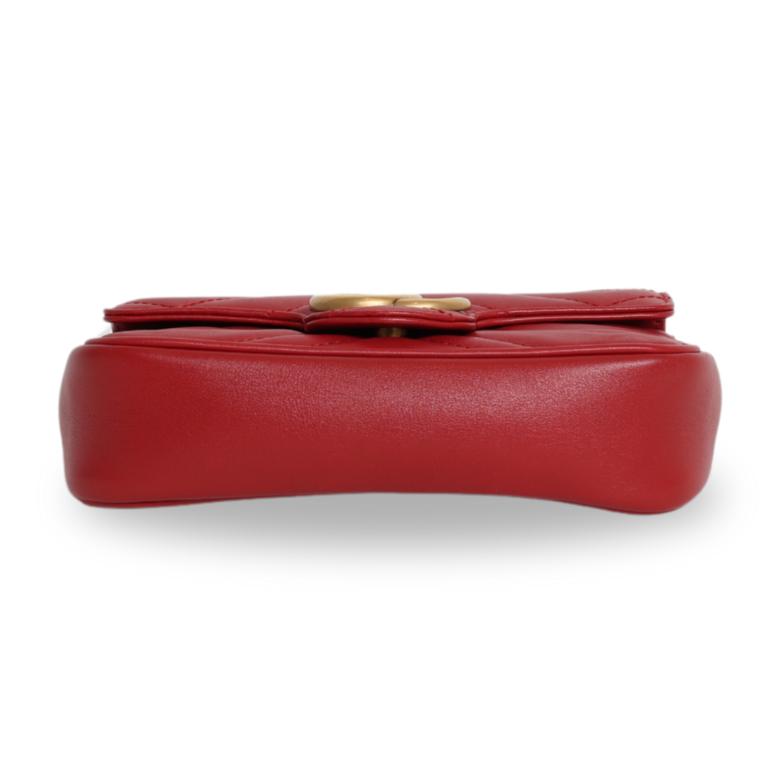 Gucci - Calfskin Matelasse GG Marmont 2.0 Coin Purse On A Chain Hibiscus Red