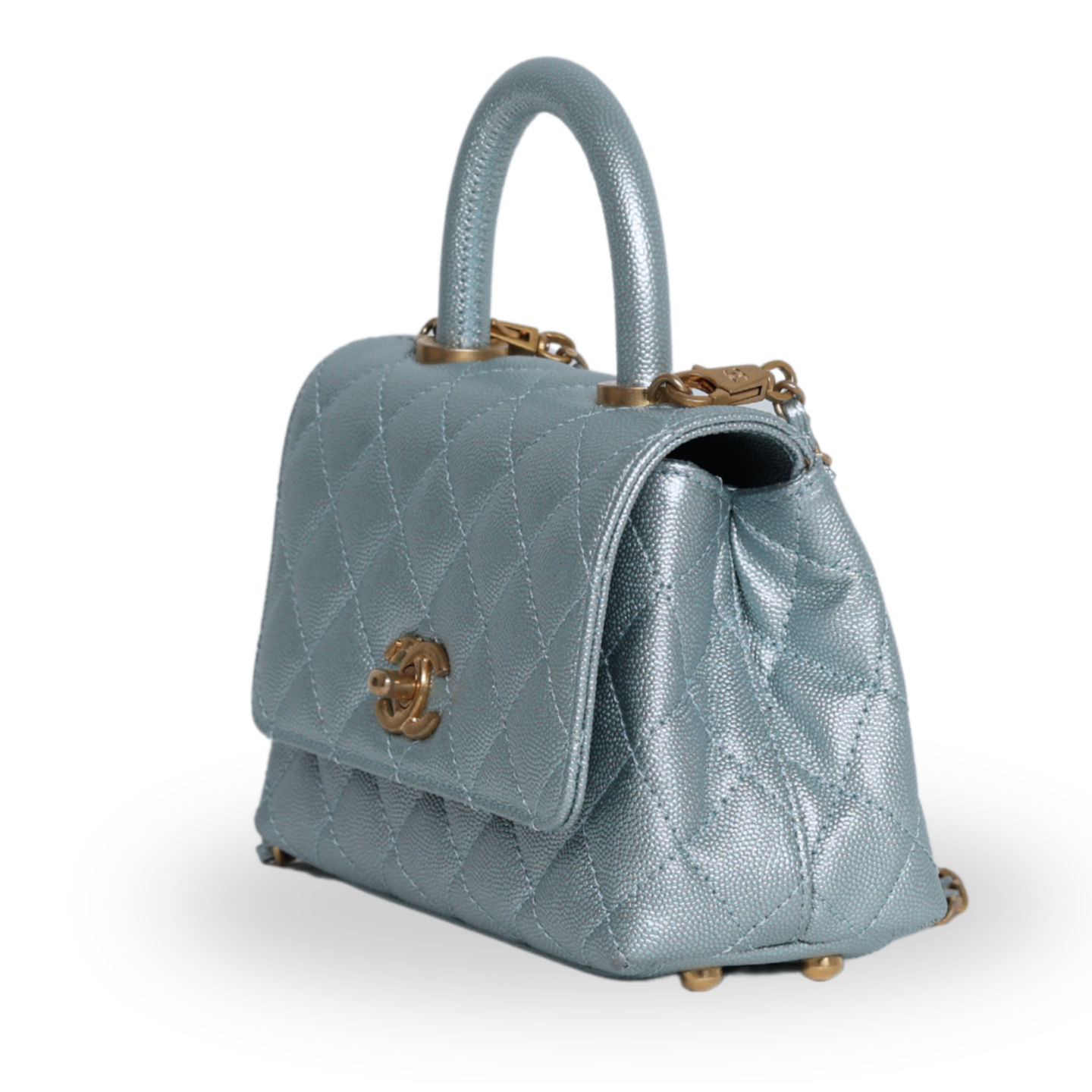 Chanel - Metallic Caviar Quilted Extra Mini Coco Handle (Pre-Owned)