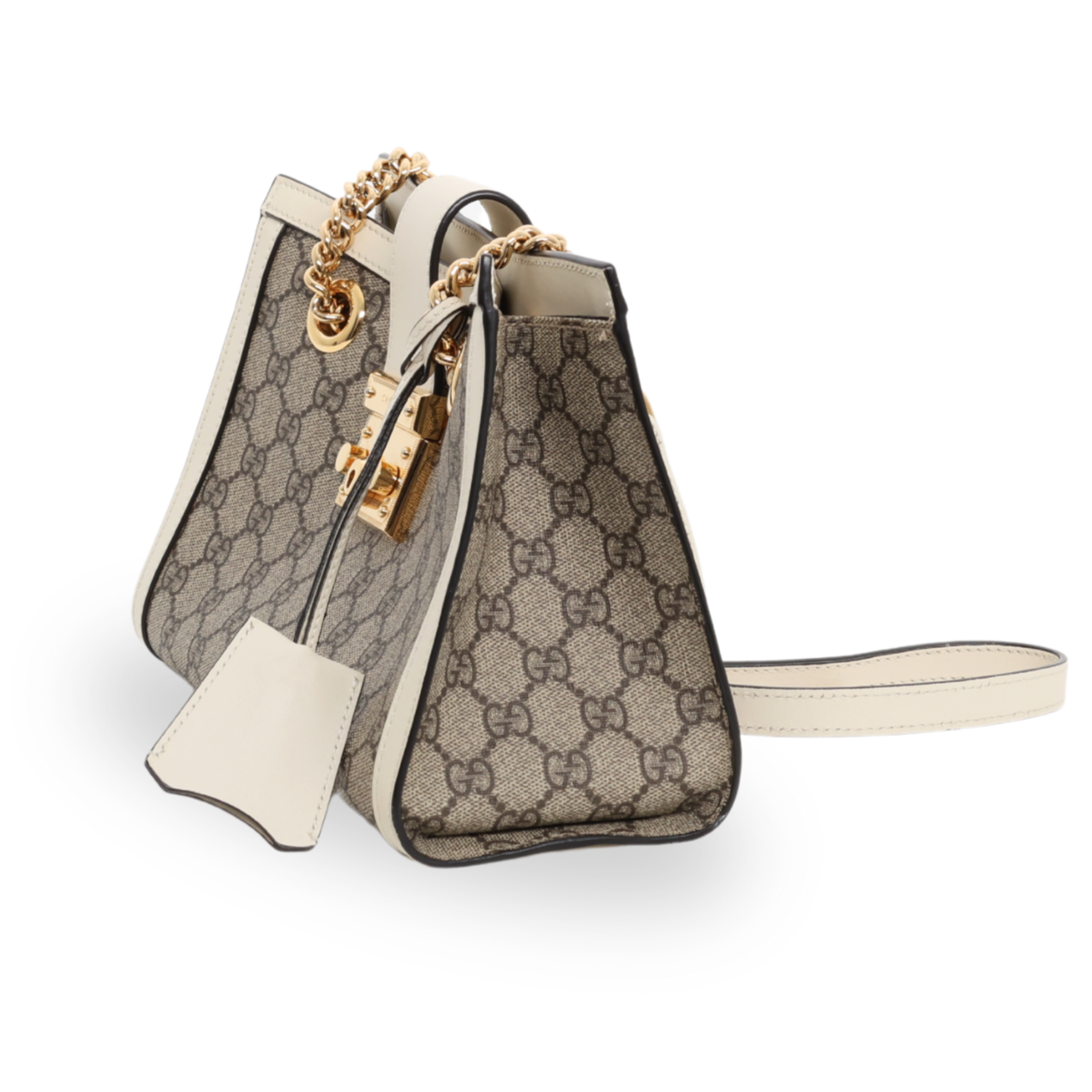 Gucci - GG Calfskin Small Padlock Tote Beige Ebony Mystic White (Pre-Owned)