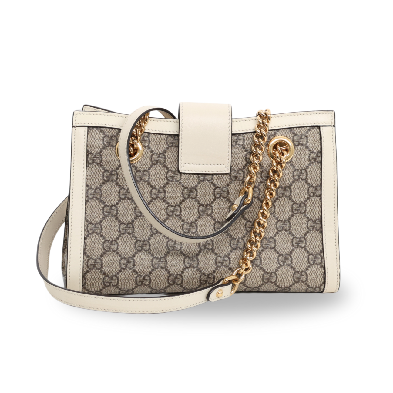 Gucci - GG Calfskin Small Padlock Tote Beige Ebony Mystic White (Pre-Owned)