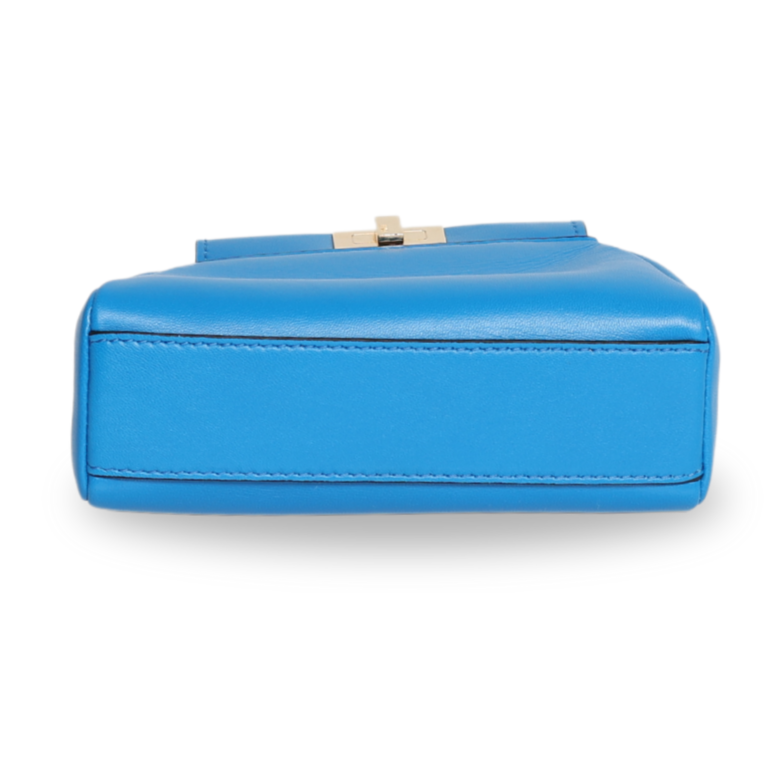 Fendi - Shiny Nappa Micro Peekaboo Iconic Satchel Blue Royal (Pre-Owned)