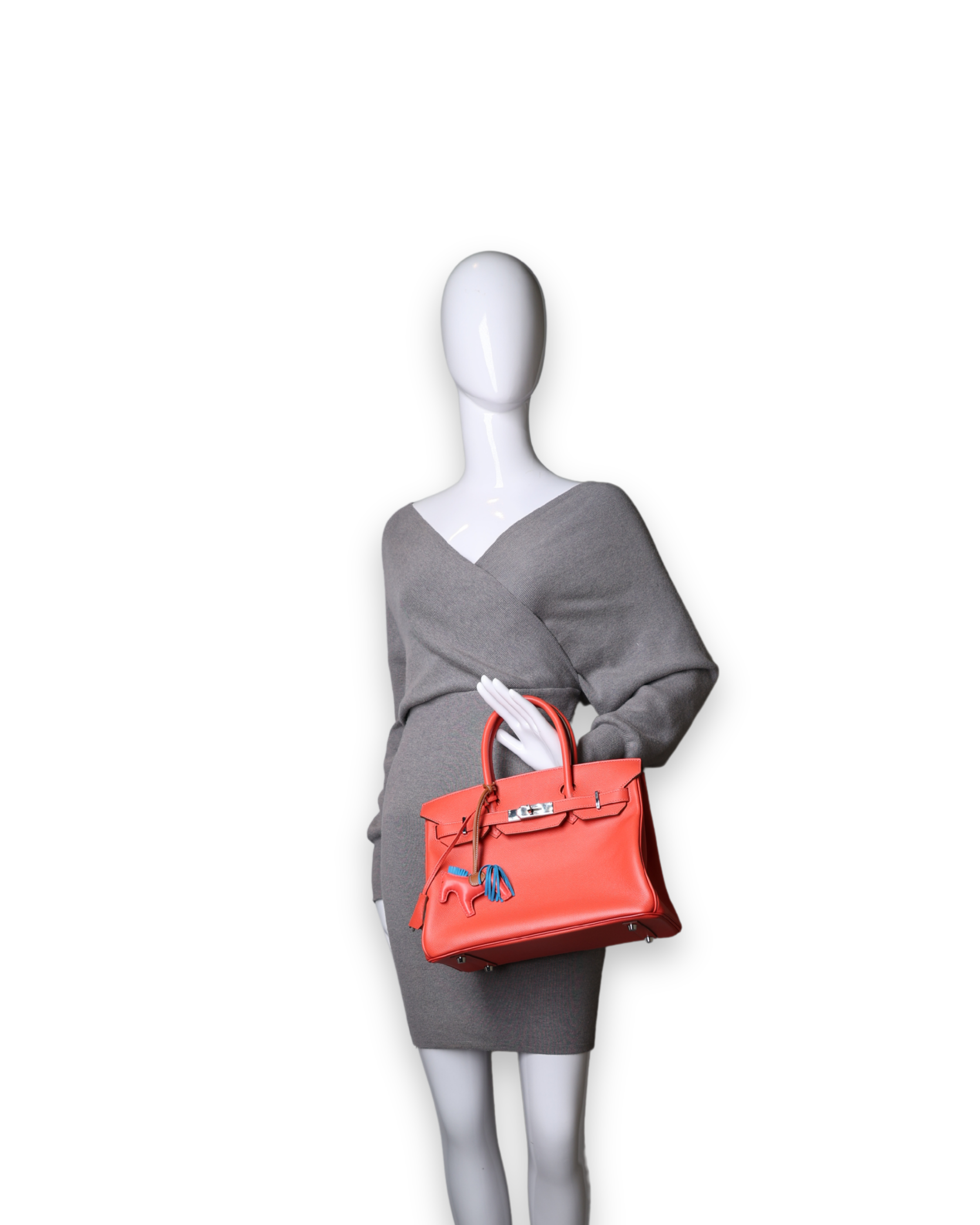 Hermes - Birkin 30 Rose Jaipur Palladium Hardware w/ Rodeo Charm (Pre-Owned)