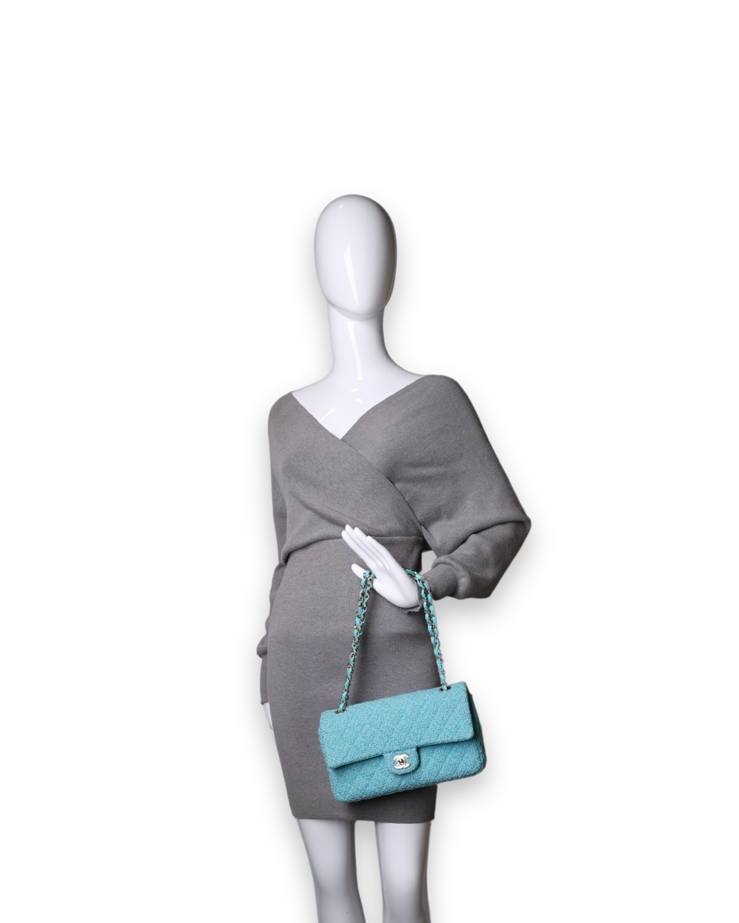 Chanel - Classic Flap Blue Tweed (Pre-Owned)