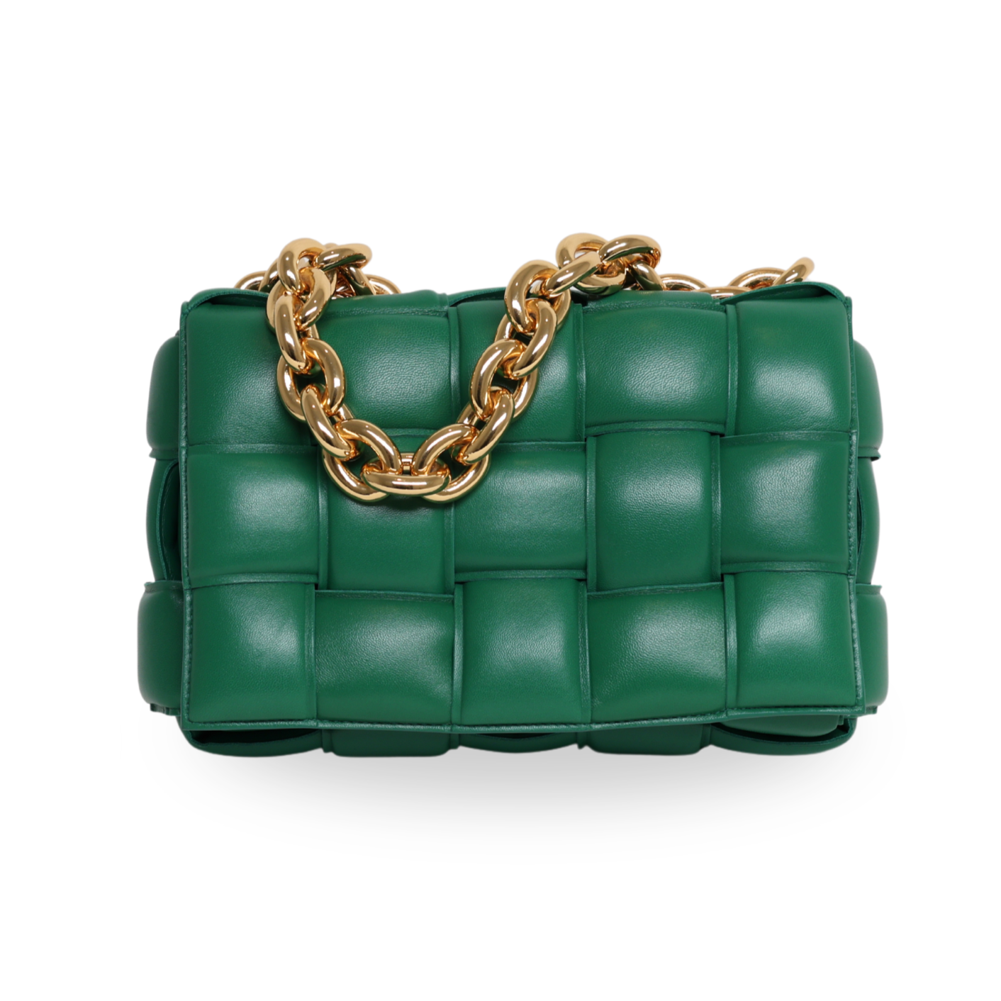 Bottega Veneta - Lambskin Maxi Intrecciato Padded Cassette Green (Pre-Owned)