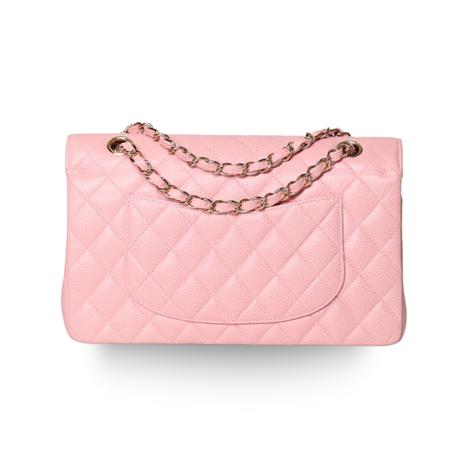 Chanel - Classic Medium Double Flap Pink Caviar Leather Bag (Pre-Owned)