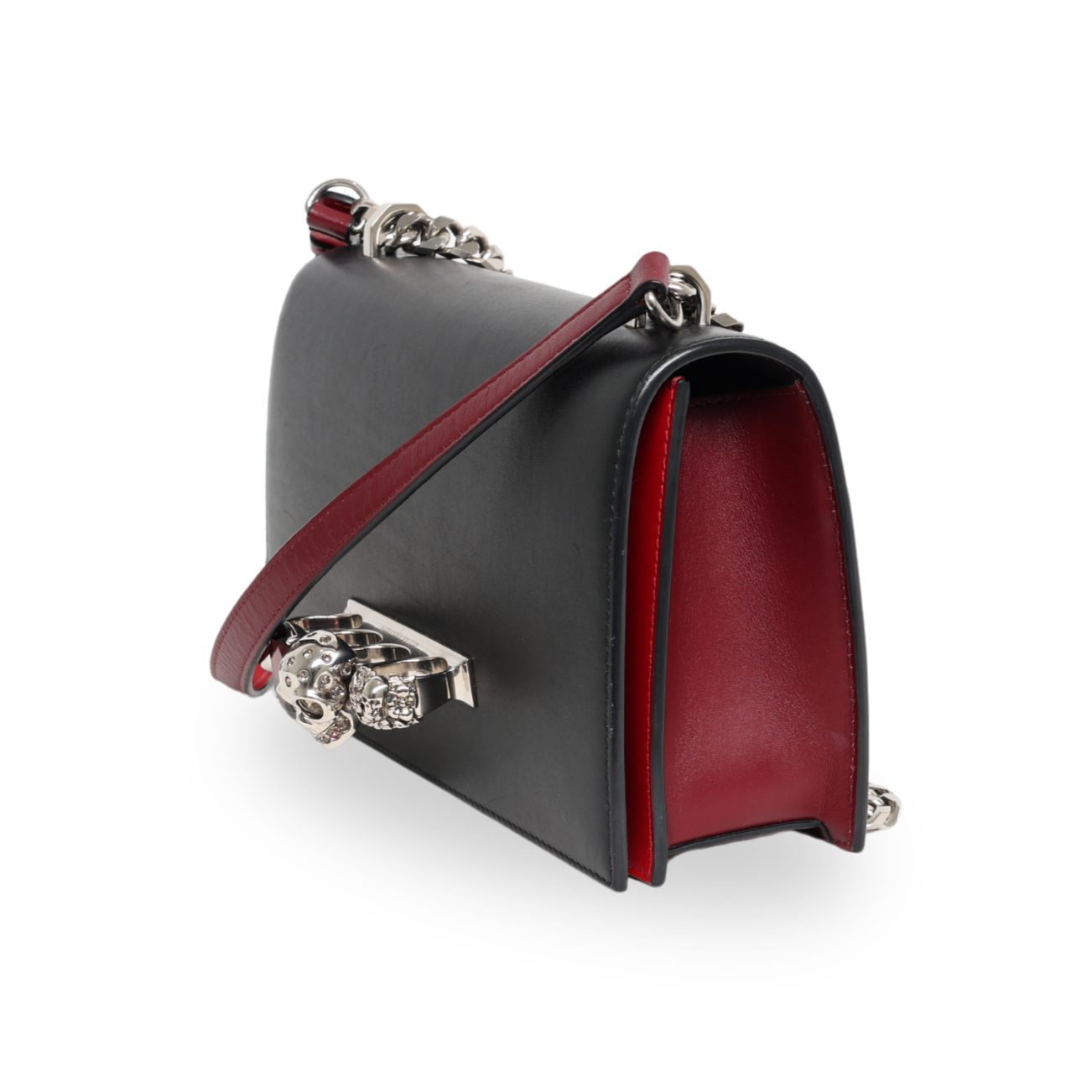 Alexander McQueen - Calfskin Knuckle Shoulder Bag Black