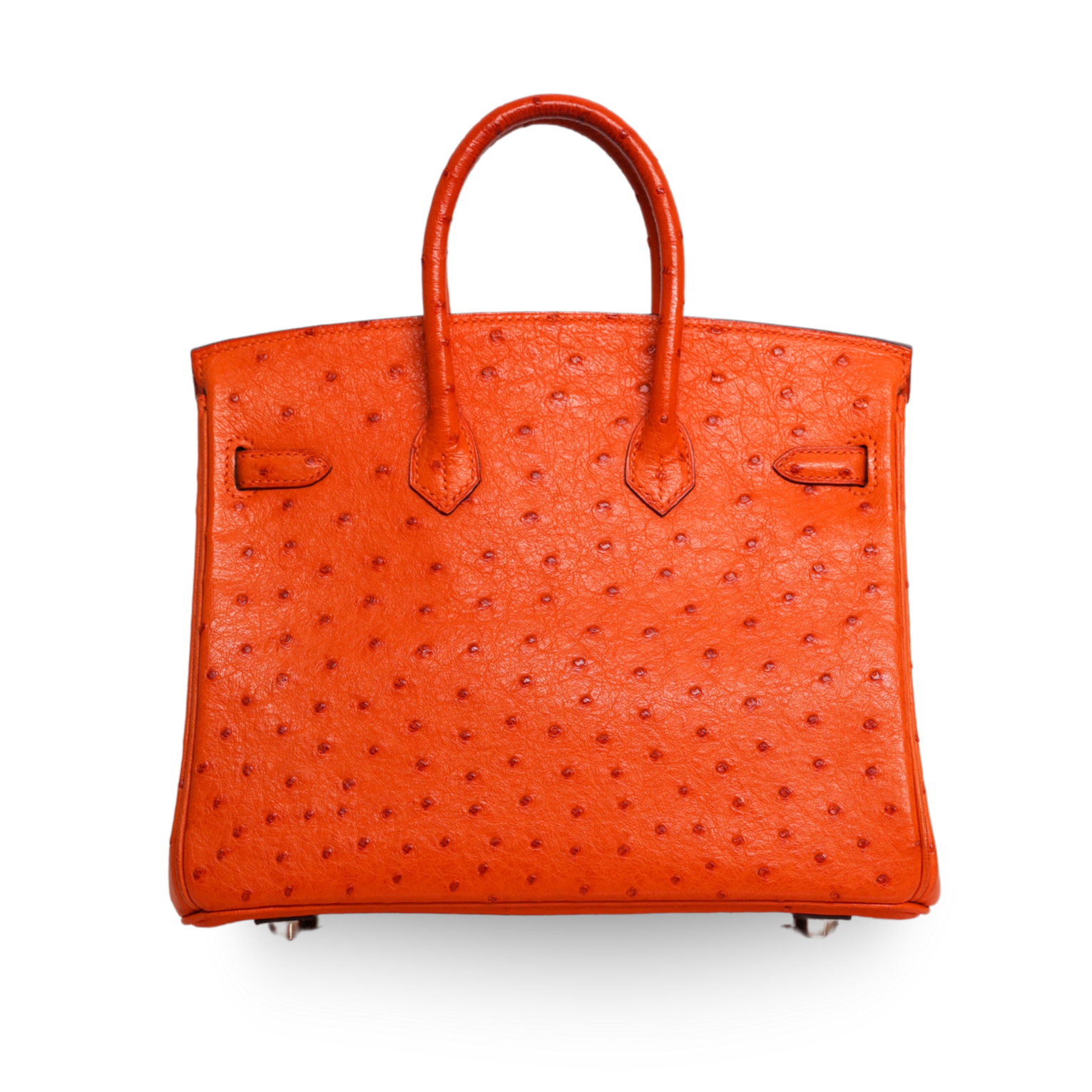 Hermes - Tangarine Ostrich Birkin 25 Palladium Hardware (Pre-Owned)