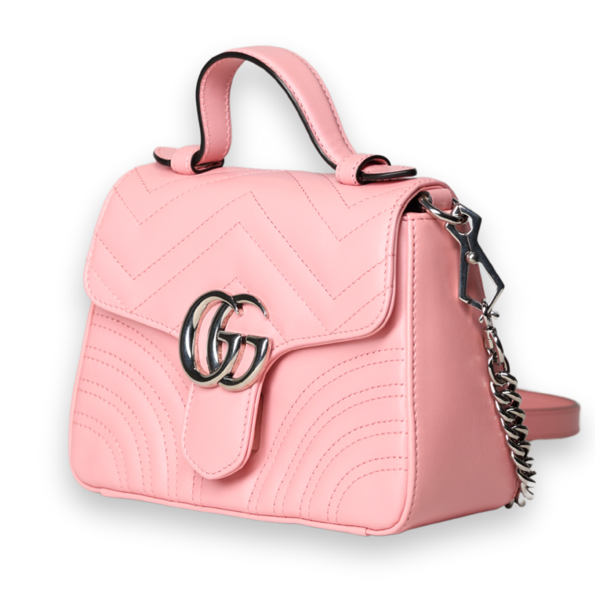 Gucci - Marmont Mini Pink Top Handle Bag (Pre-Owned)