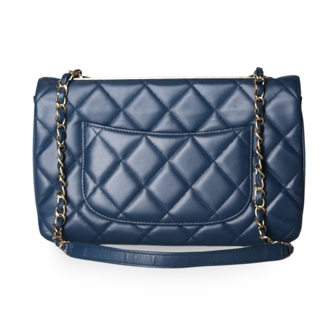 Chanel - Blue Quilted Lambskin Top Handle Flap Bag (Pre-Owned)
