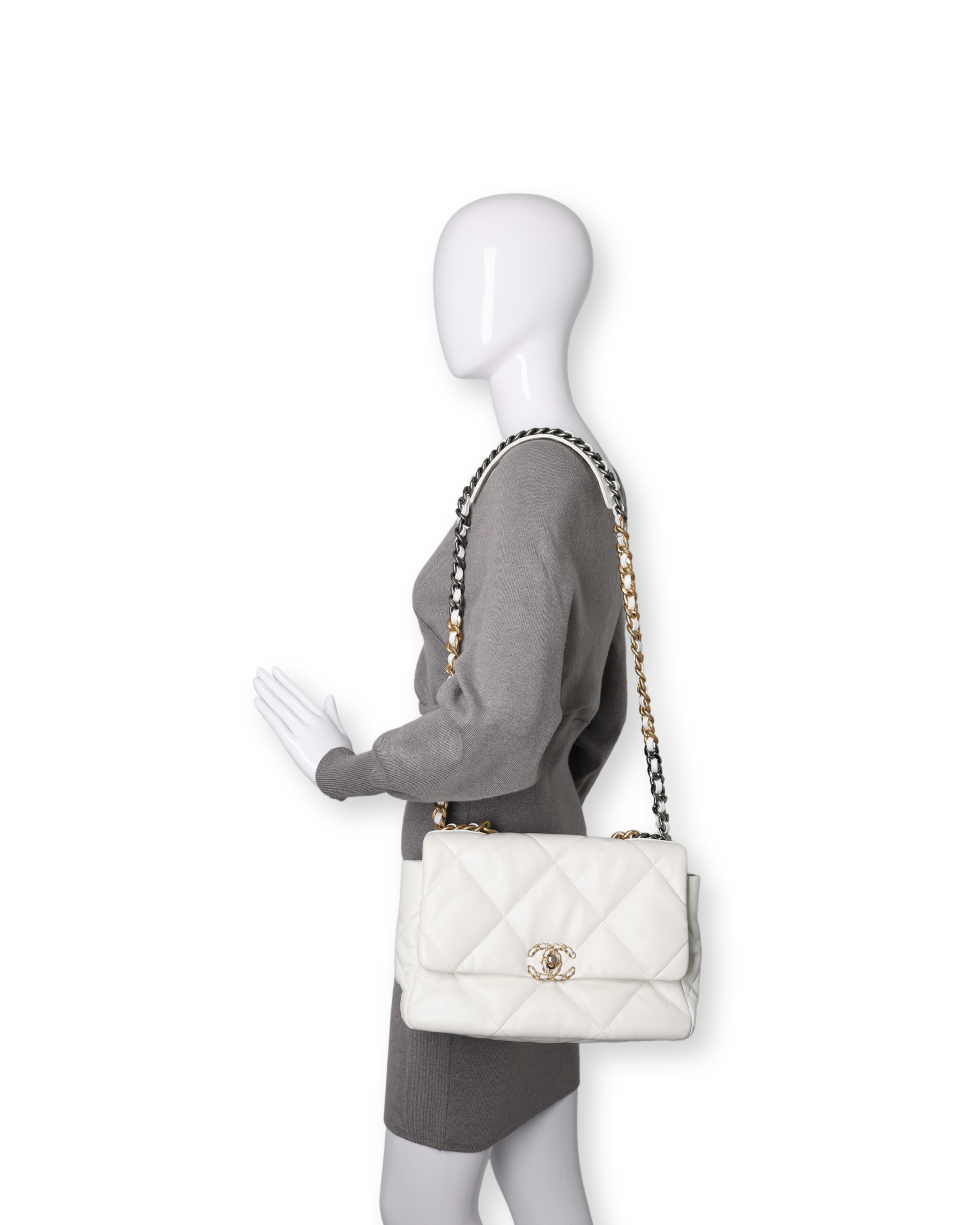 Chanel - Lambskin Quilted Large Chanel - 19 Flap (Pre-Owned)