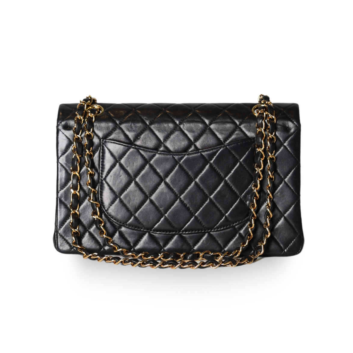 Chanel - Classic Medium Double Flap Bag Black Lambskin (Pre-Owned)