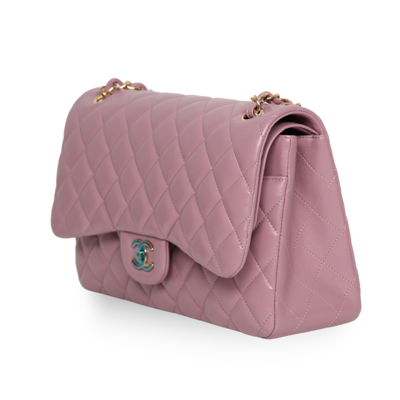 Chanel - Jumbo Classic Flap Bag Dark Pink Quilted Lambskin (Brand New)