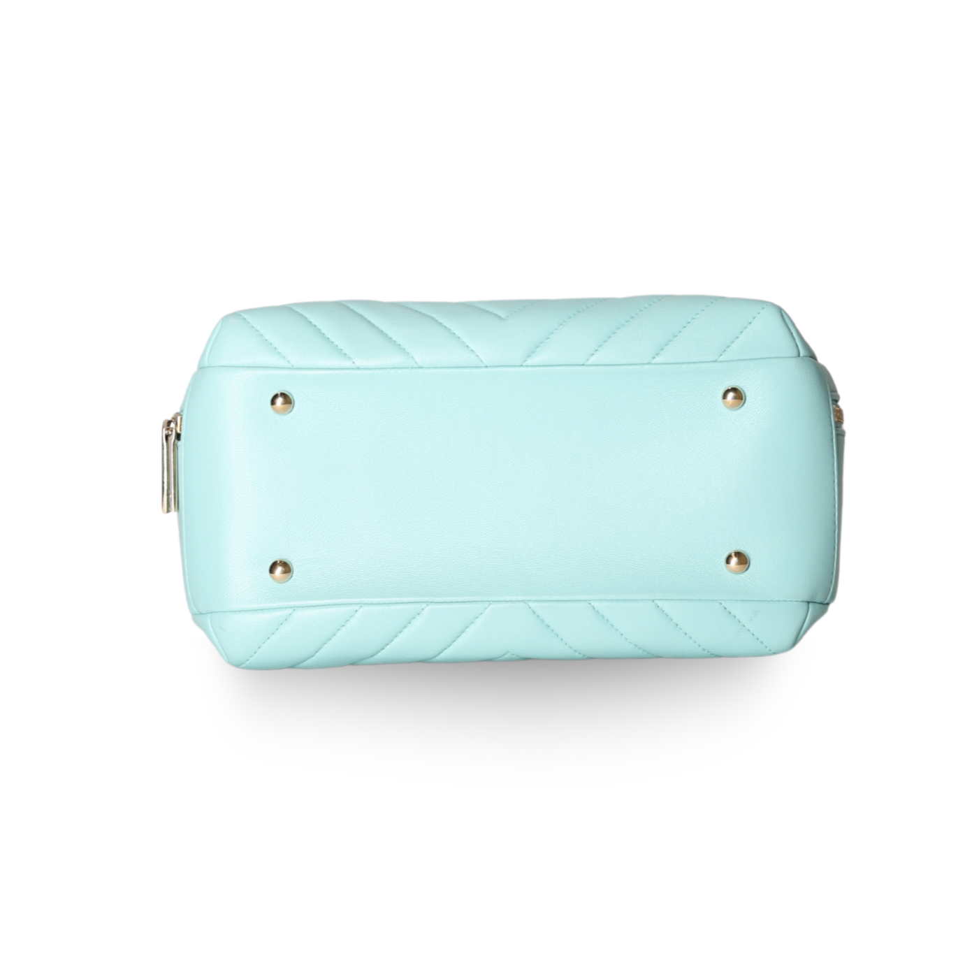Chanel - Chevron Quilted Calfskin Bowling Vanity Bag Mint Green (Pre-Owned)