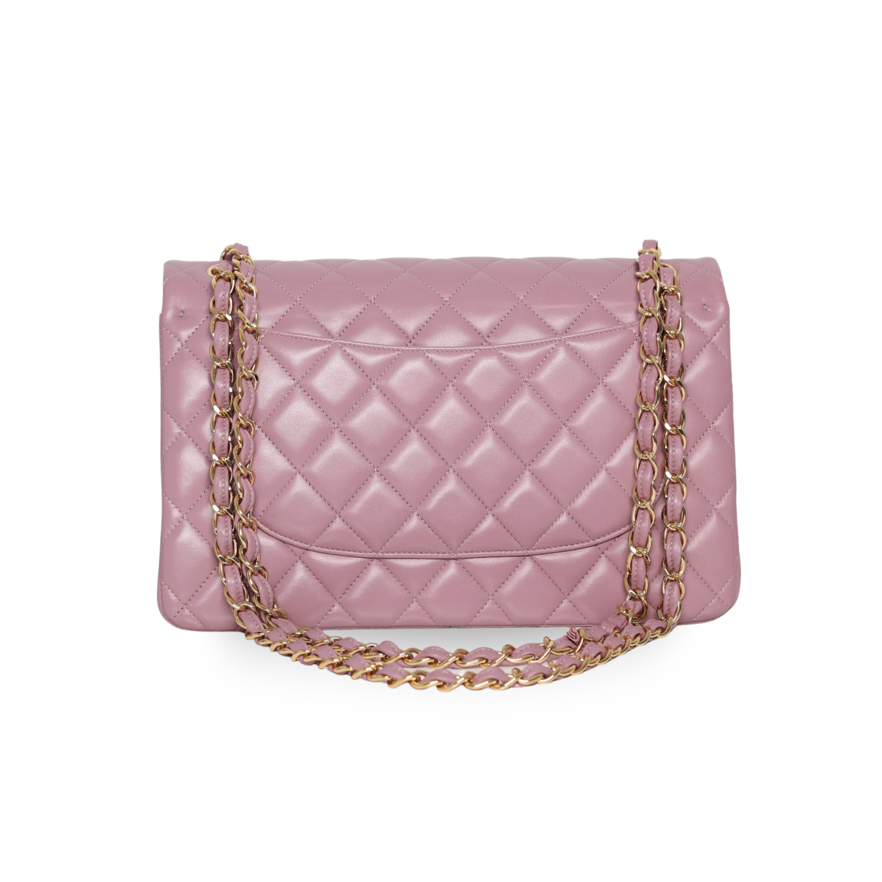 Chanel - Jumbo Classic Flap Bag Dark Pink Quilted Lambskin (Brand New)