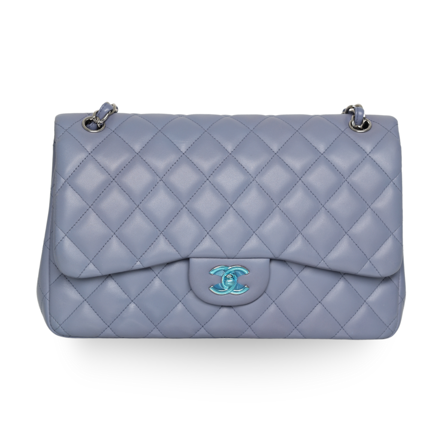 Chanel - Jumbo Classic Flap Bag Dark Blue Quilted Lambskin (Brand New)
