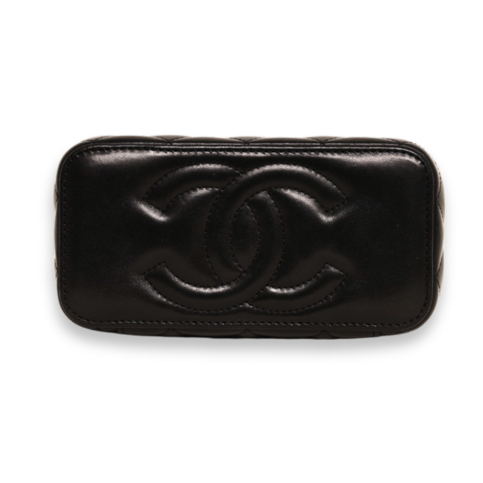 Chanel - Lambskin Enamel Pearl Quilted Small Vanity Case Chain Black (Pre-Owned)