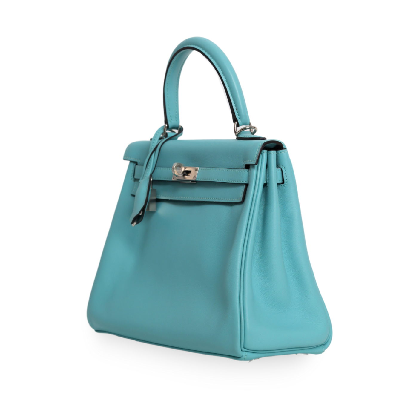 Hermes - Kelly II Retourne 25cm Bleu Jean Palladium Hardware (Pre-Owned)