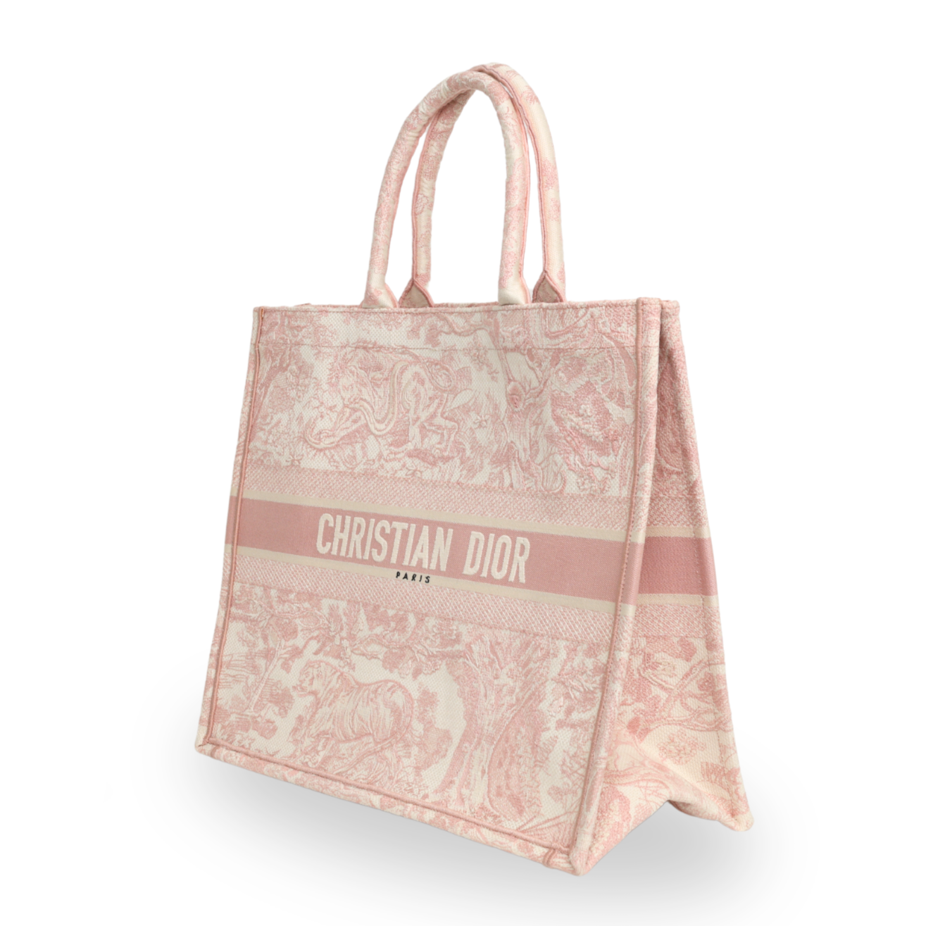 Dior - Canvas Large Dioriviera Toile De Jouy Book Tote Rose (Pre-Owned)