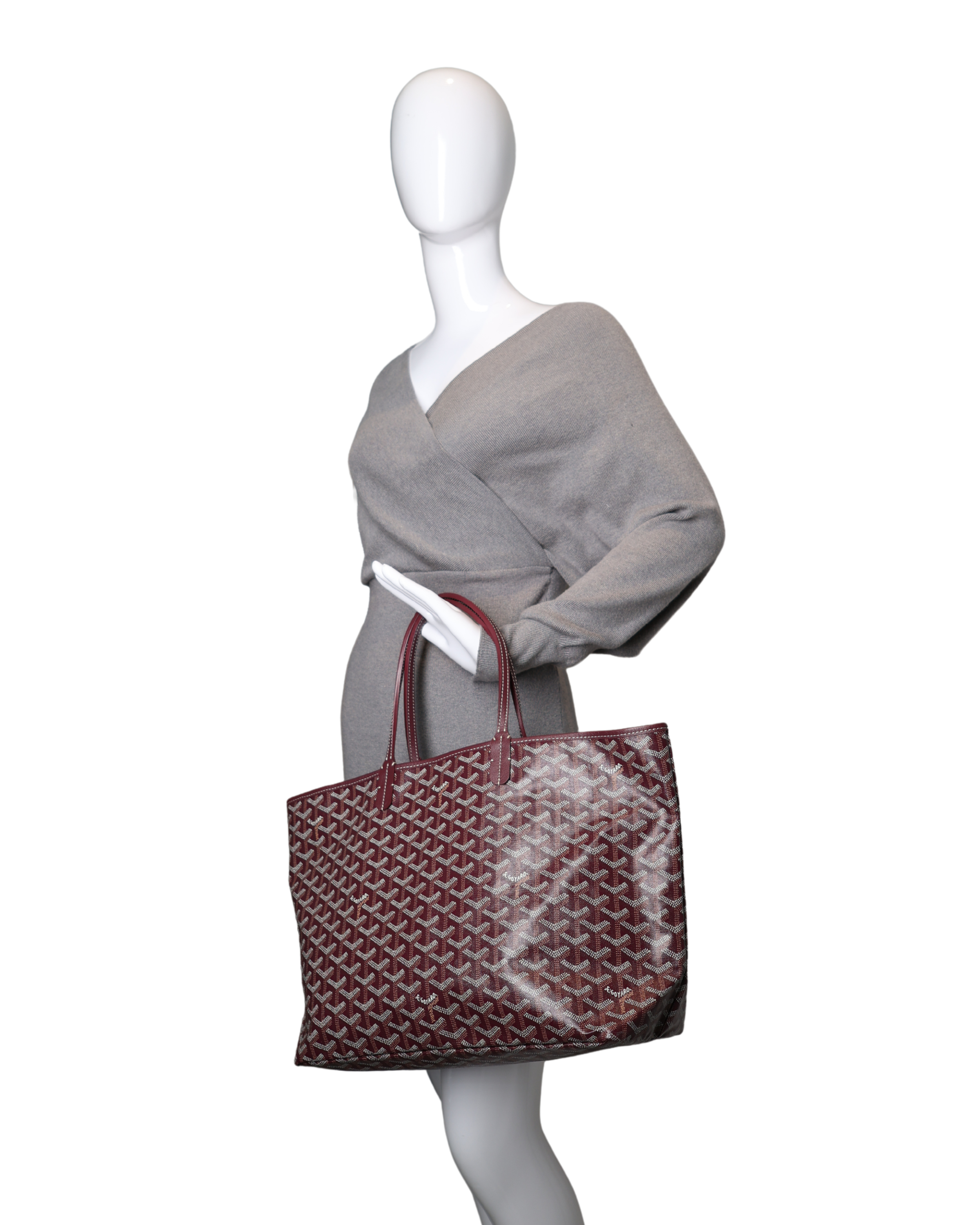 Goyard - Saint Louis GM Tote in Burgundy Chevron Canvas (Pre-Owned)