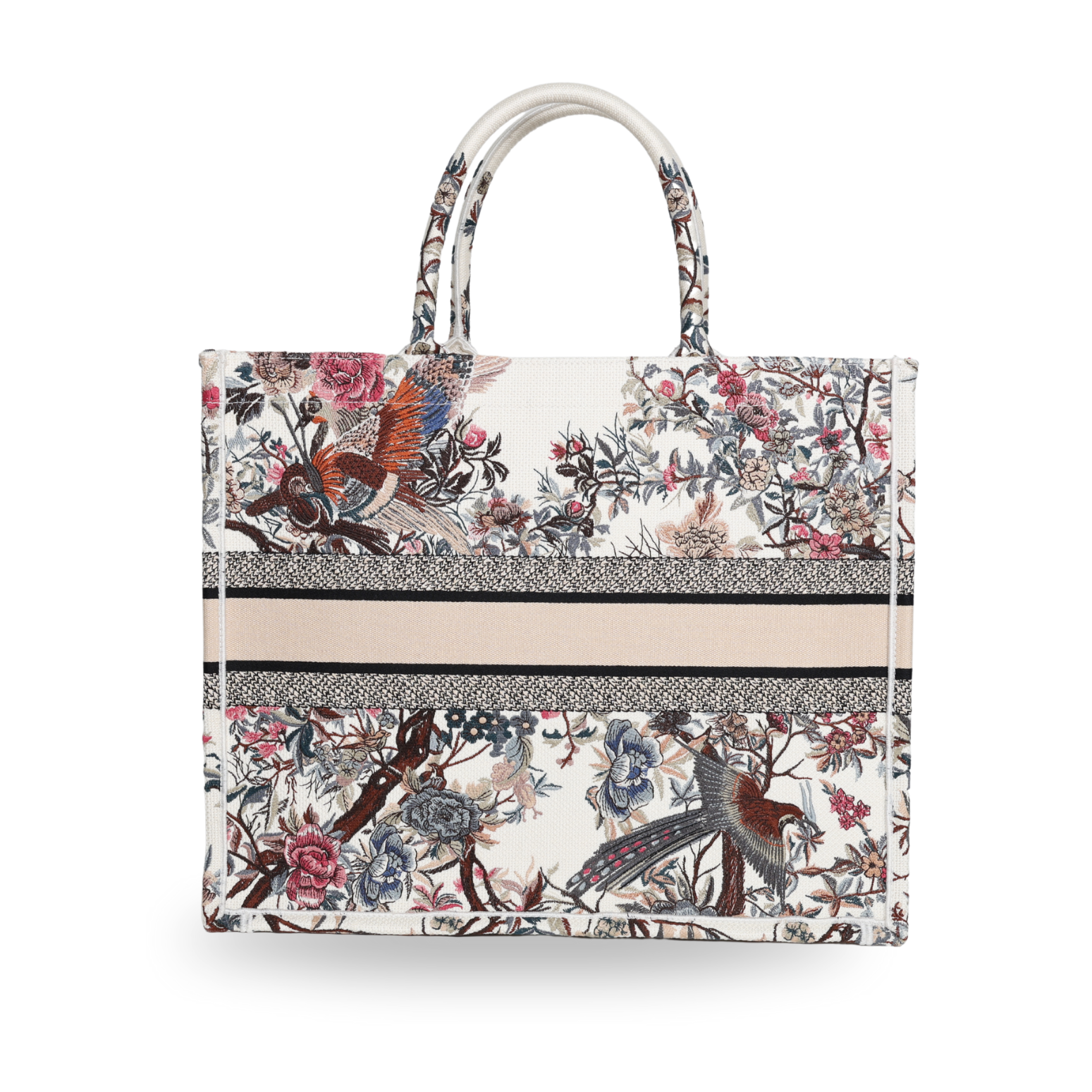 Dior - Canvas Medium Jardin D'Hiver Book Tote Latte Multicolor (Pre-Owned)