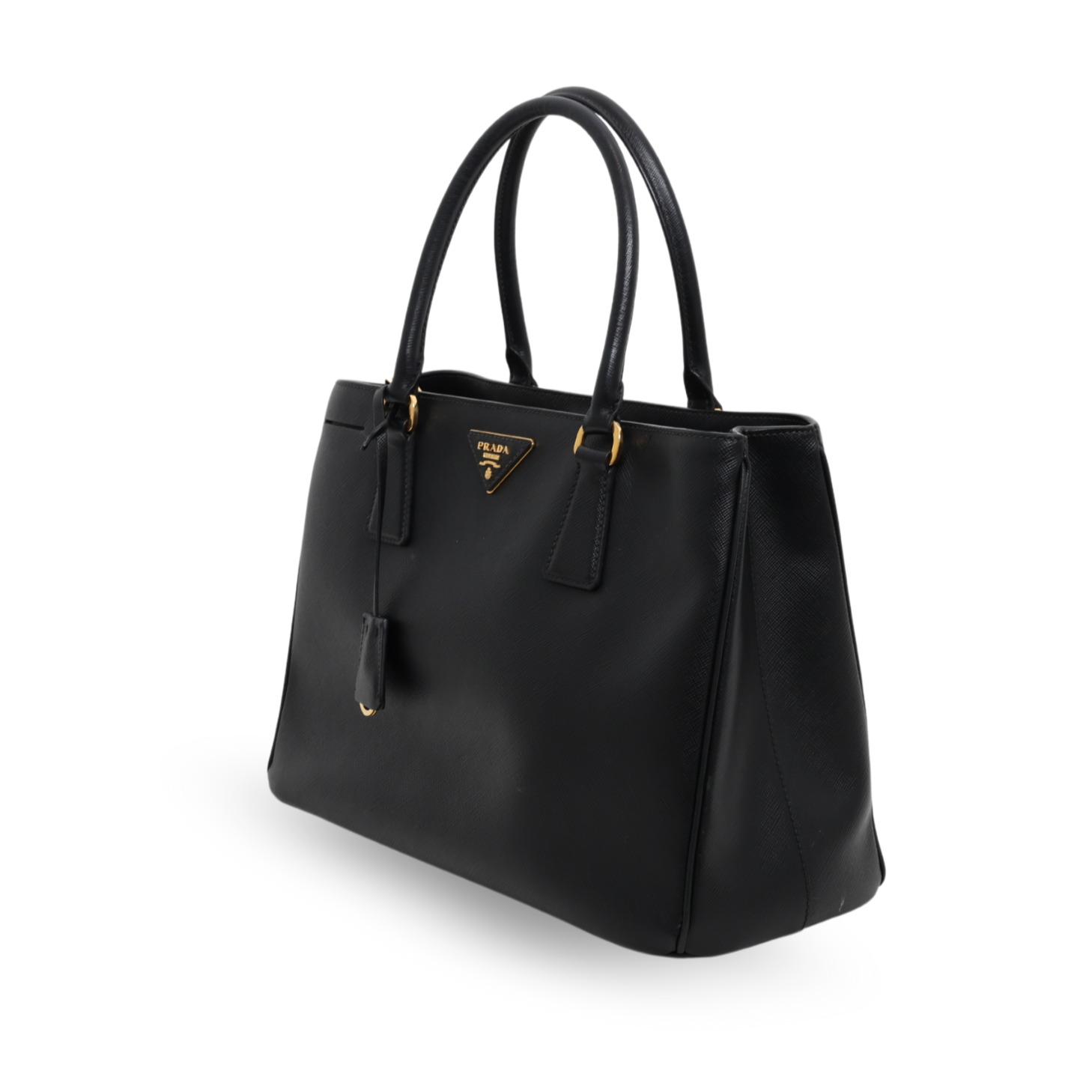 Prada - Saffiano Lux Double-Zip Tote Black (Pre-Owned)