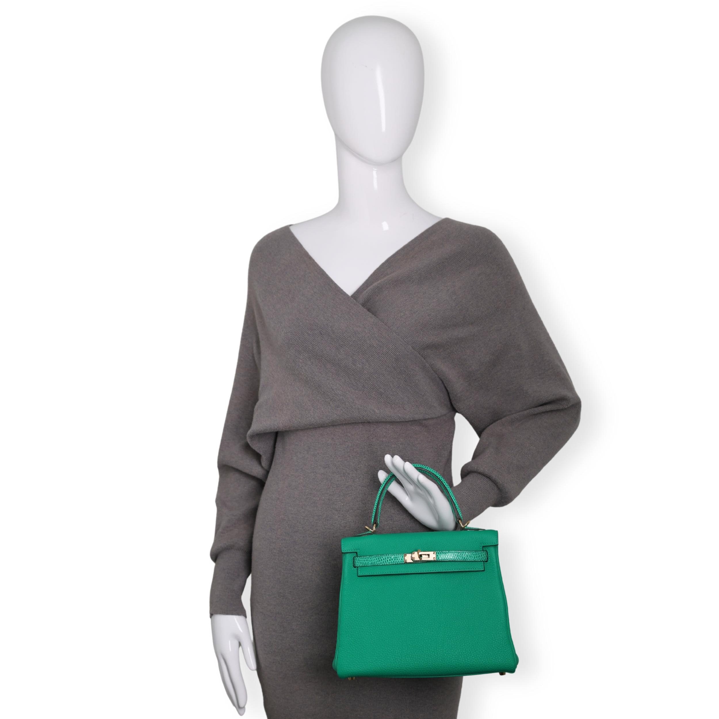 Hermes - Limited Edition Kelly Bag Bambou Green Touch 25 (Pre-Owned)