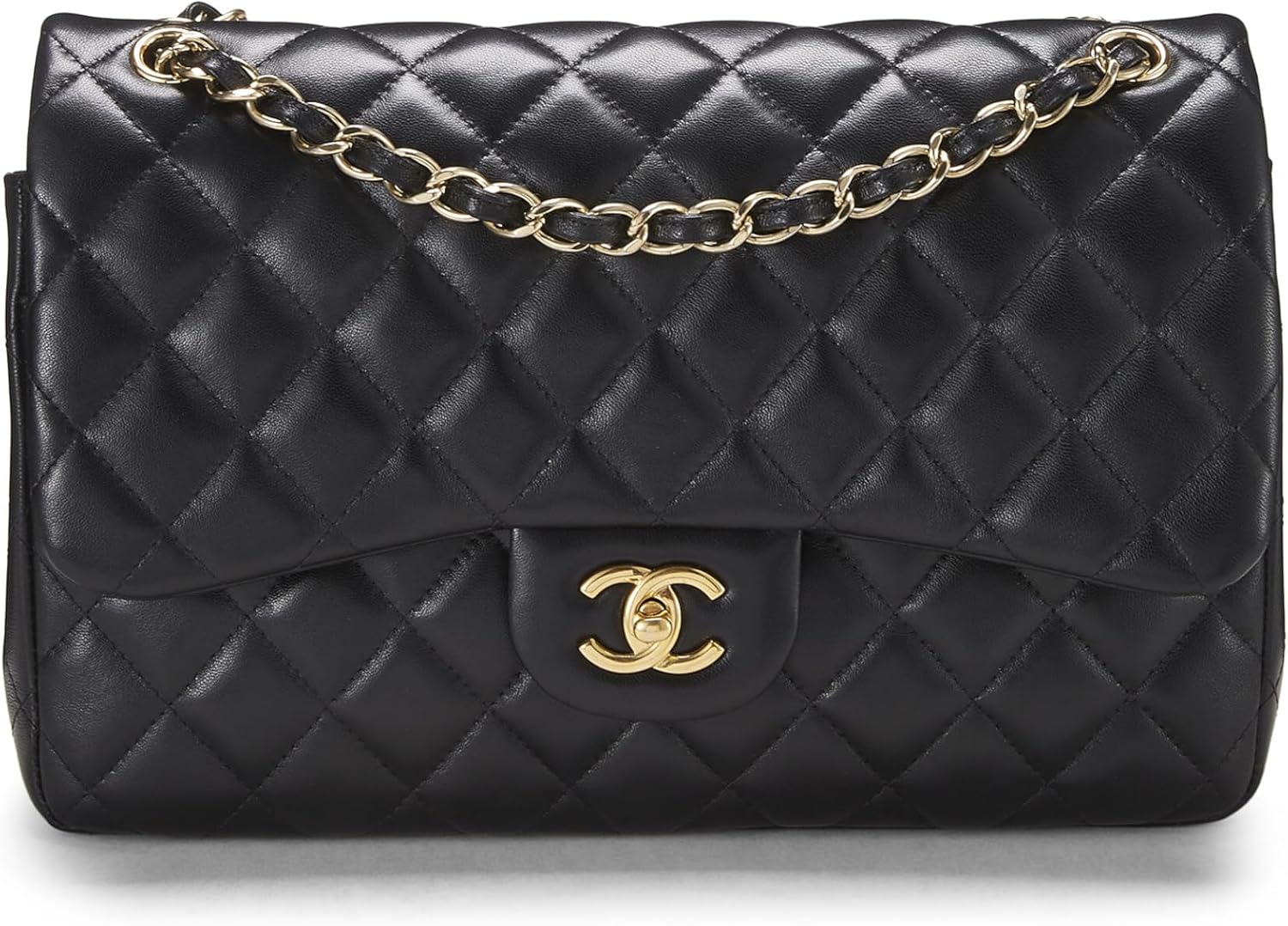 Chanel - Classic Black Lambskin Double Flap Bag (Pre-Owned)