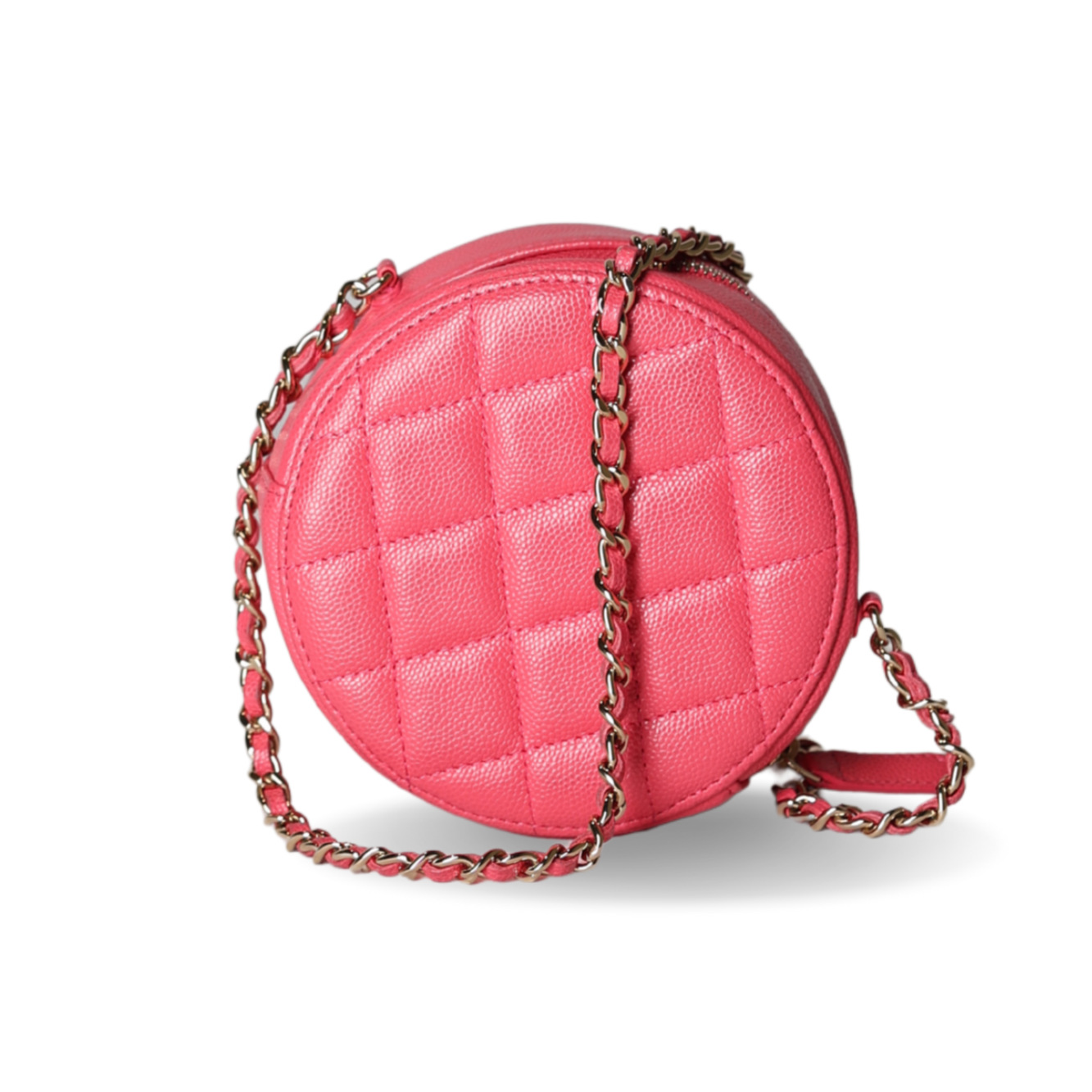 Chanel - Mini Coin Purse Coral Pink Quilted Caviar Leather (Pre-Owned)