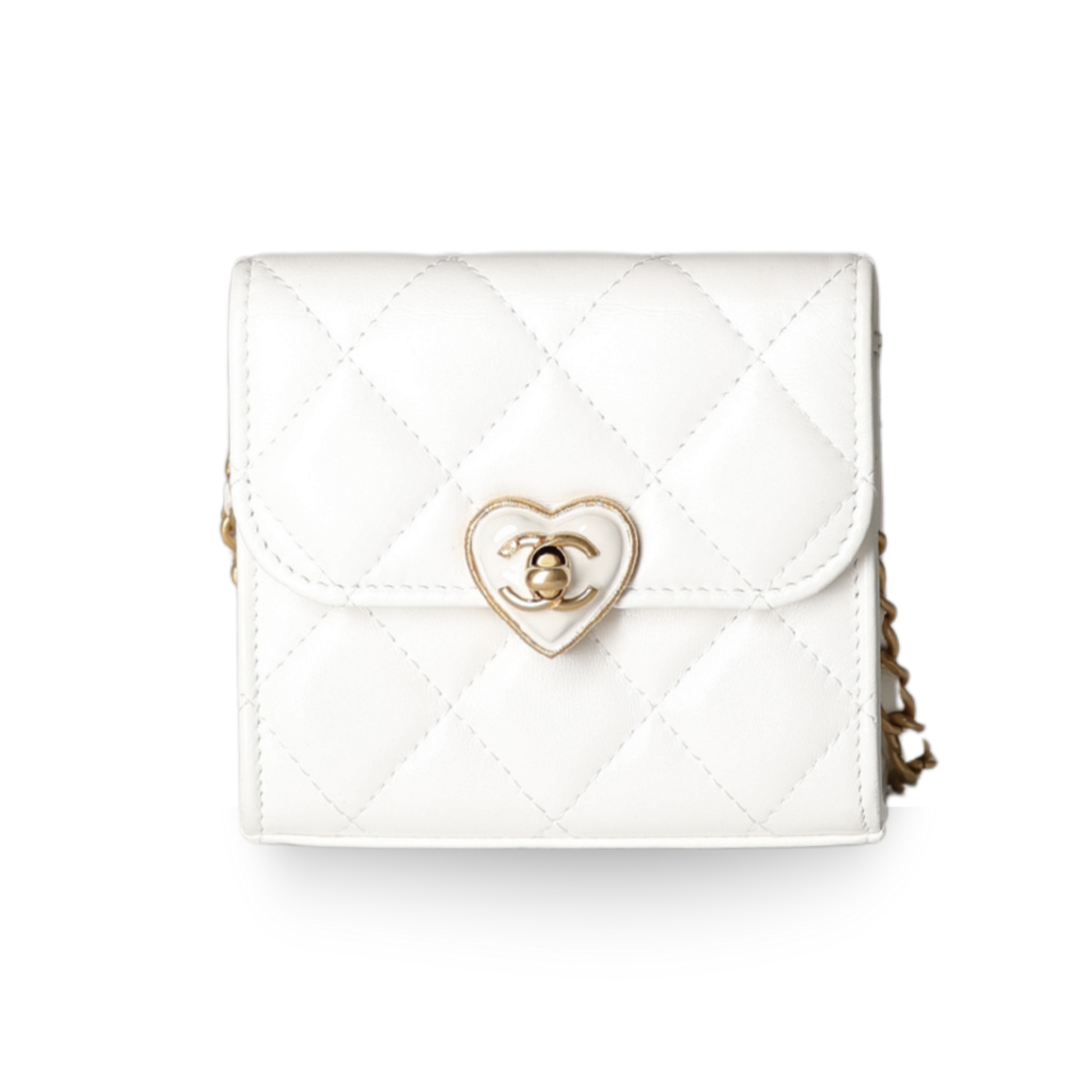 Chanel - Lambskin Mini Flap Bag with Heart Turn Lock (Pre-Owned)