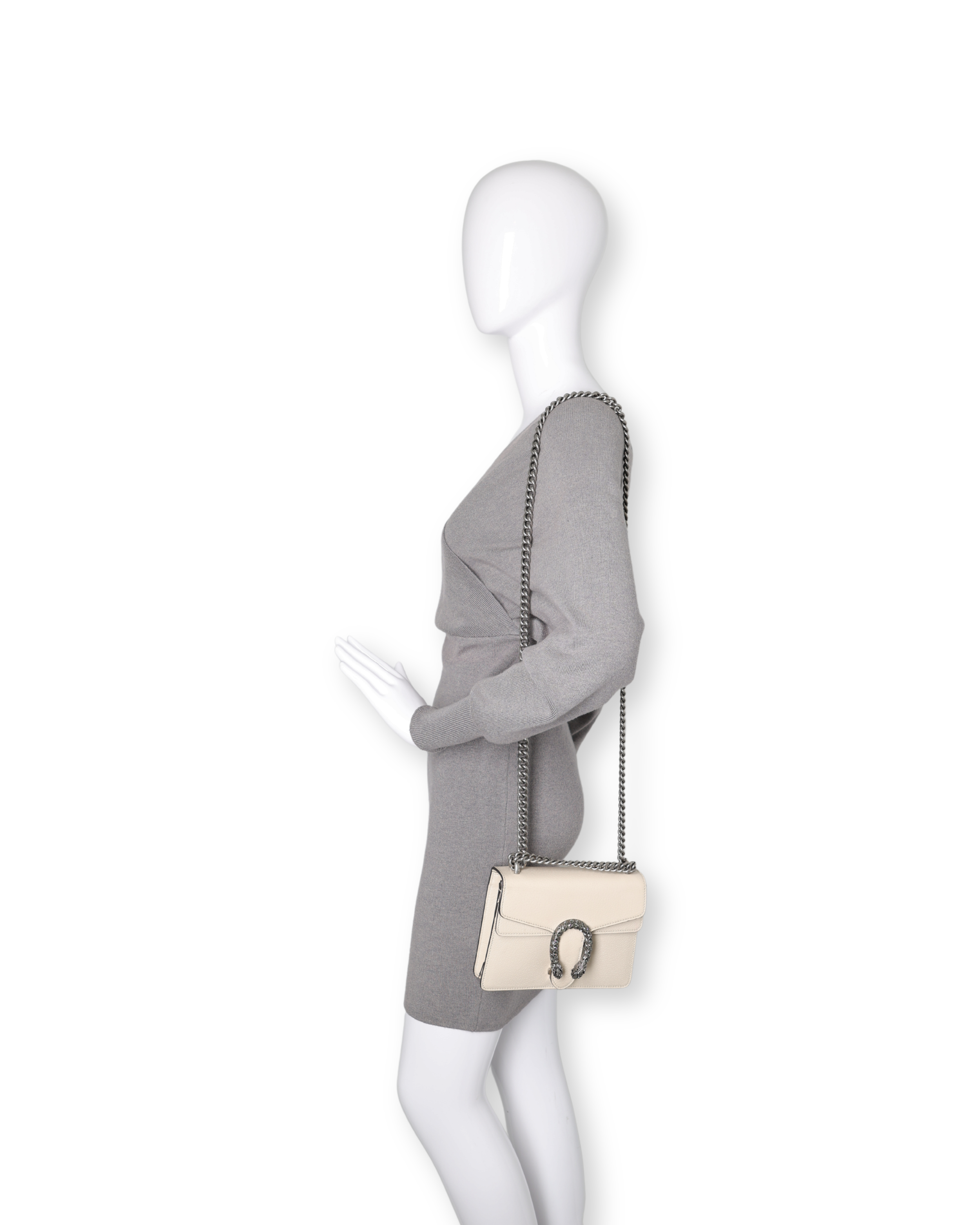 Gucci - Textured Calfskin Crystal Mini Dionysus White (Pre-Owned)