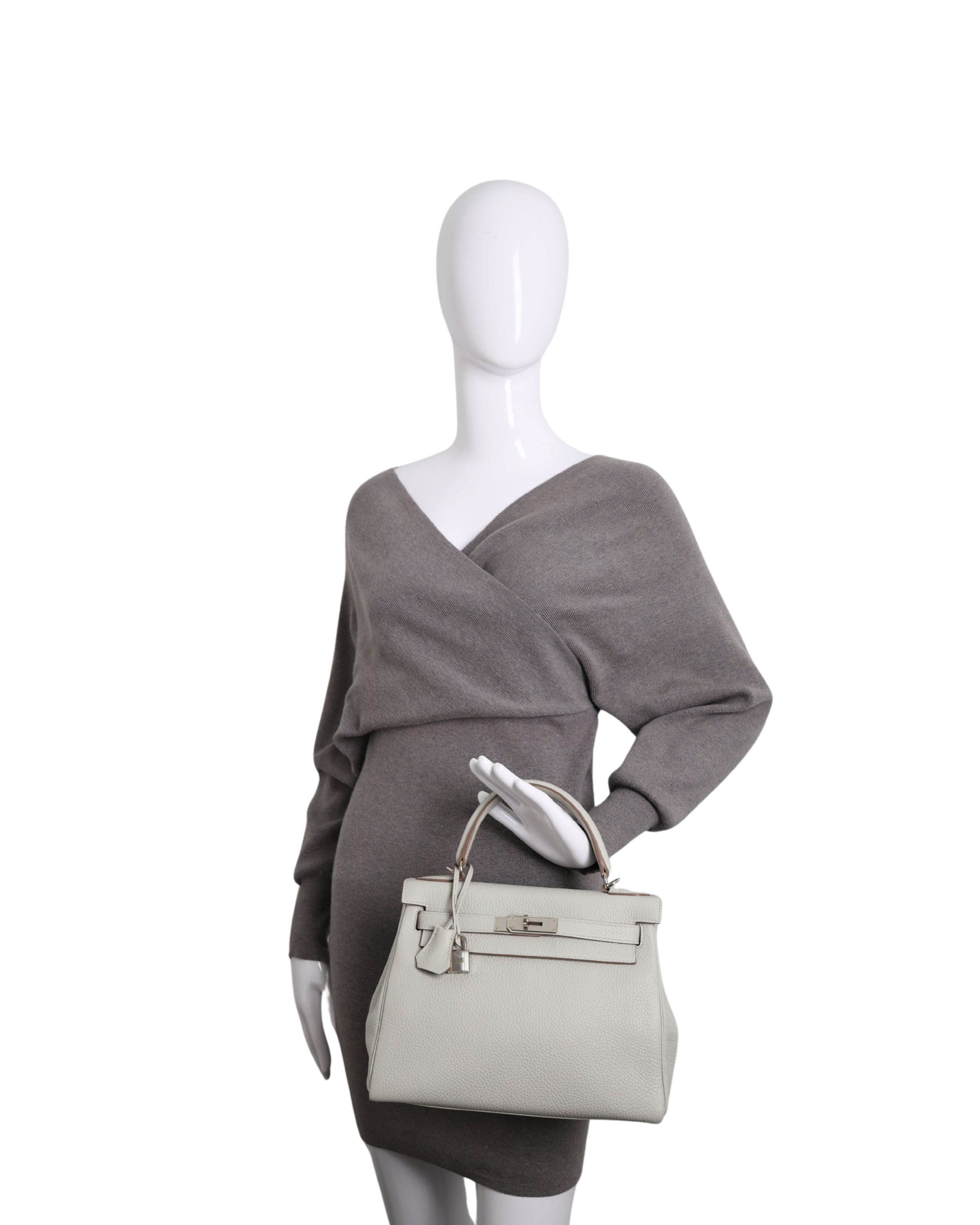 Hermes - Kelly II Retourne 28cm Gris Perle Palladium Hardware (Brand New)