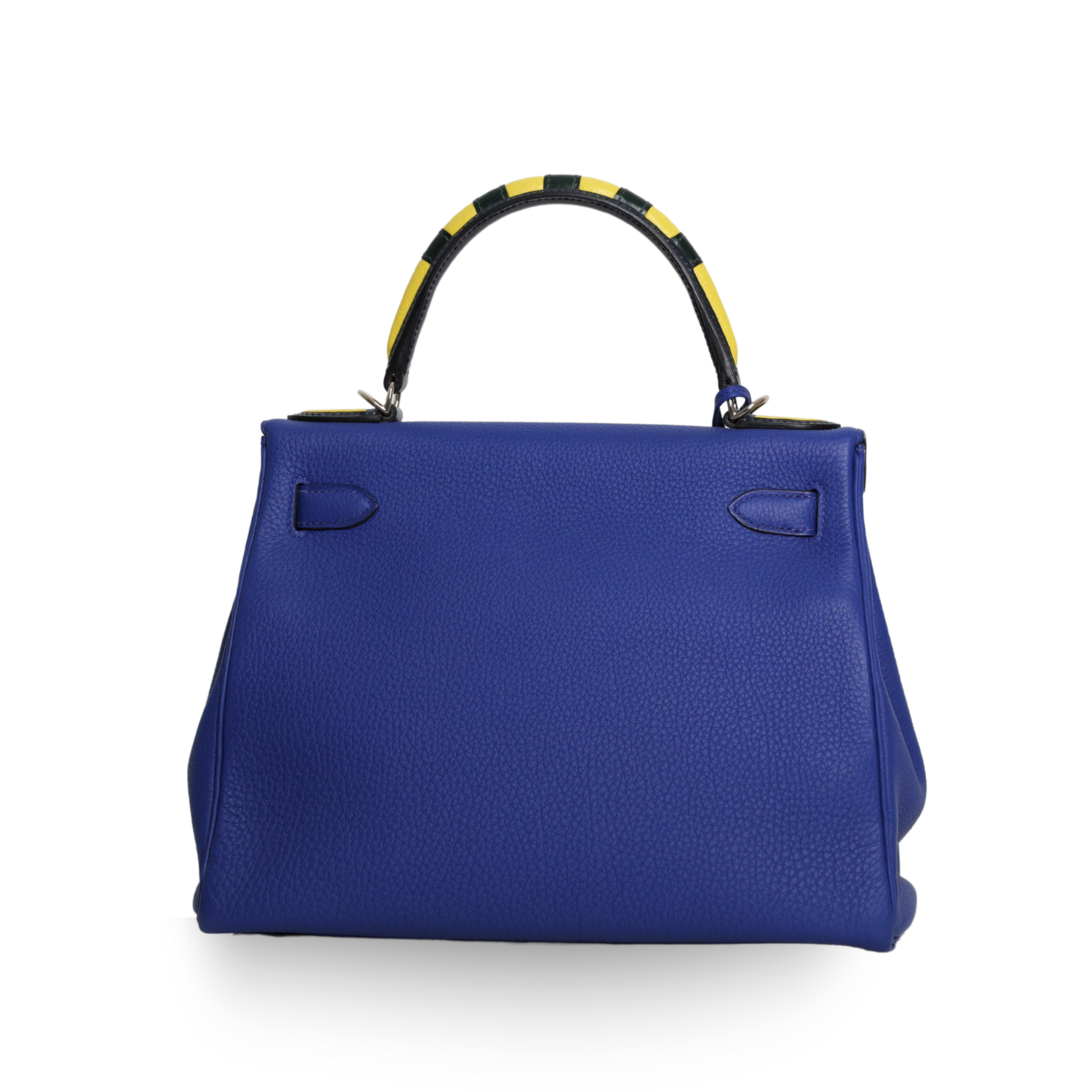 Hermes - 28cm Kelly Togo Blue Handbag Palladium Hardware (Pre-Owned)