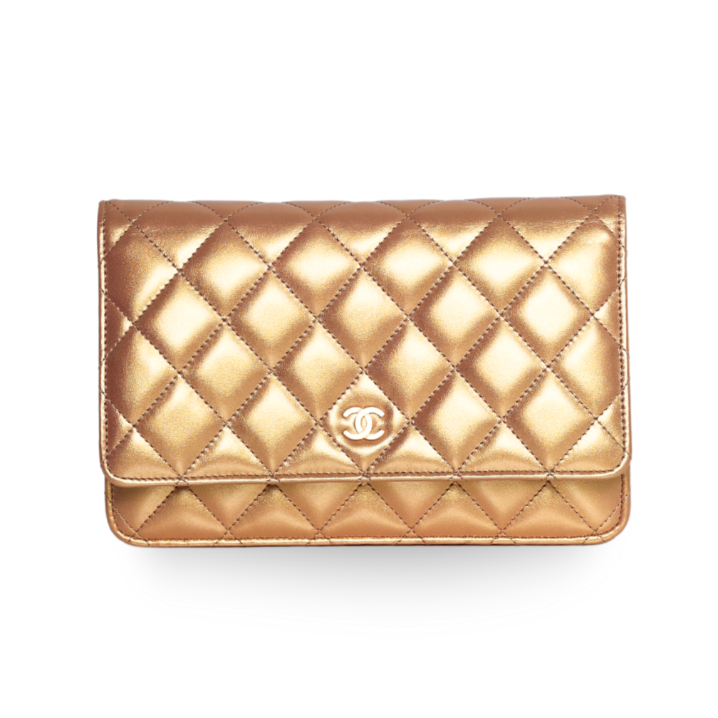 Chanel - Metallic Lambskin Quilted Wallet On Chain (Pre-Owned)