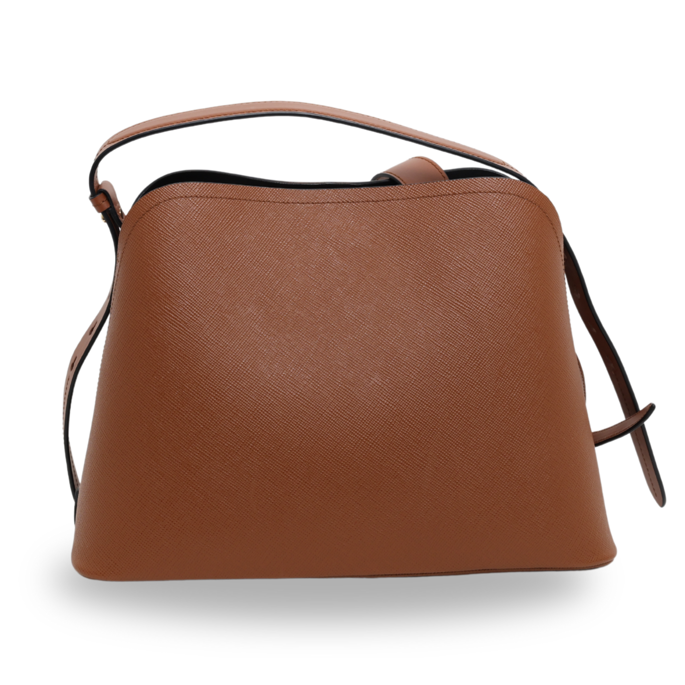 Prada - Saffiano Cuir Calfskin Matinee Tote Cognac Black (Pre-Owned)