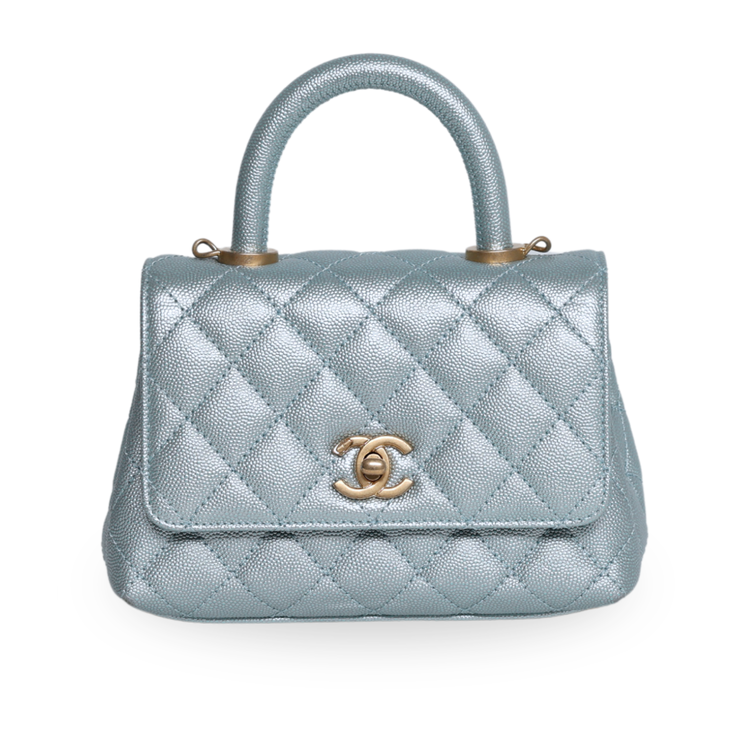 Chanel - Metallic Caviar Quilted Extra Mini Coco Handle (Pre-Owned)