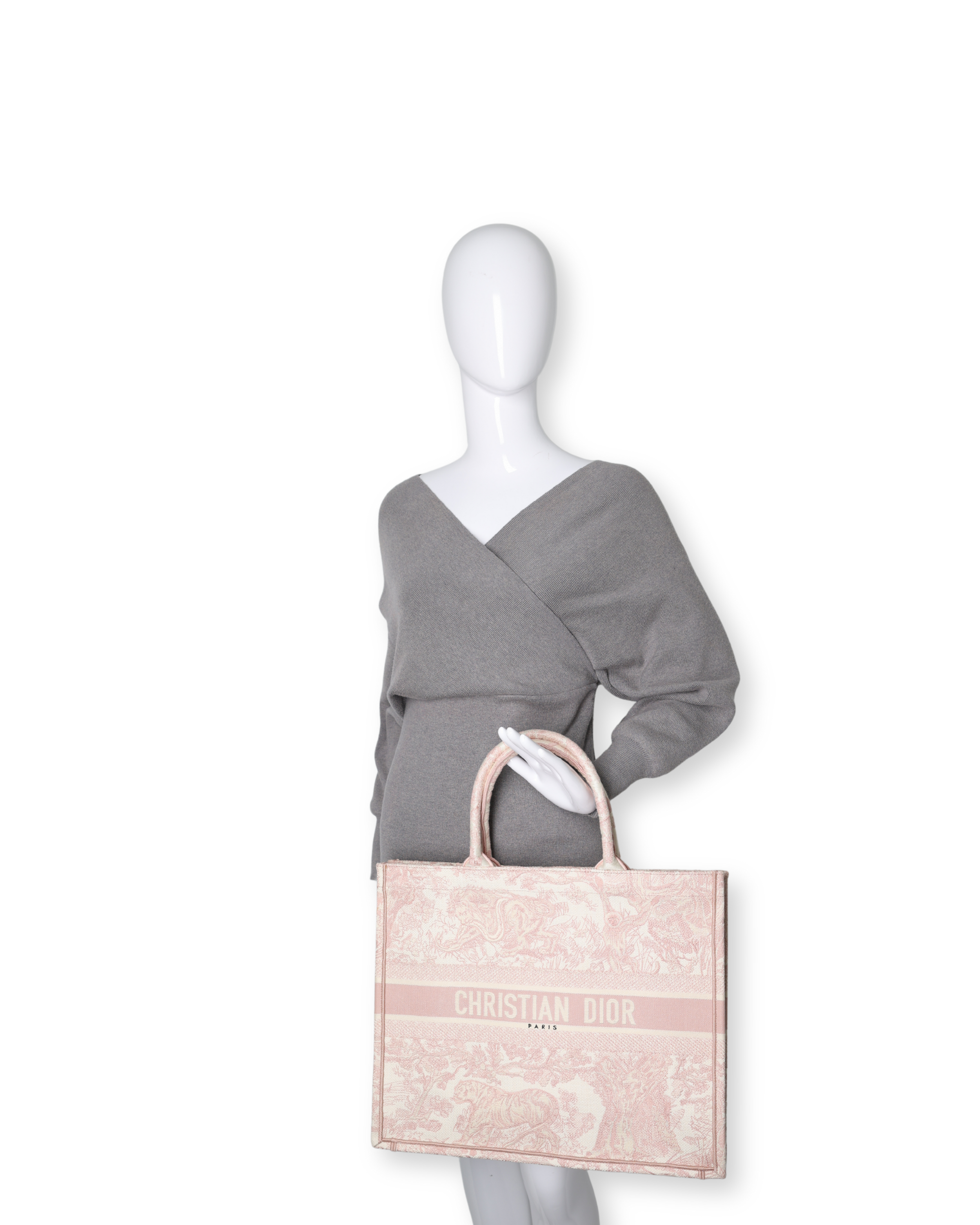 Dior - Canvas Large Dioriviera Toile De Jouy Book Tote Rose (Pre-Owned)