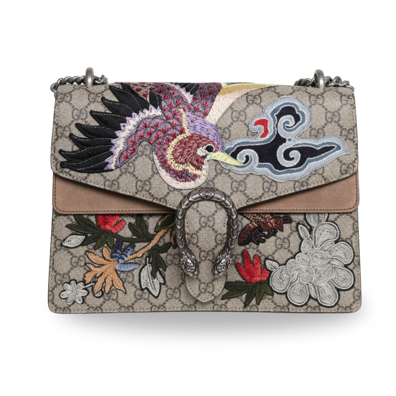 Gucci - GG Supreme Monogram Embroidered Medium Dionysus Taupe (Pre-Owned)