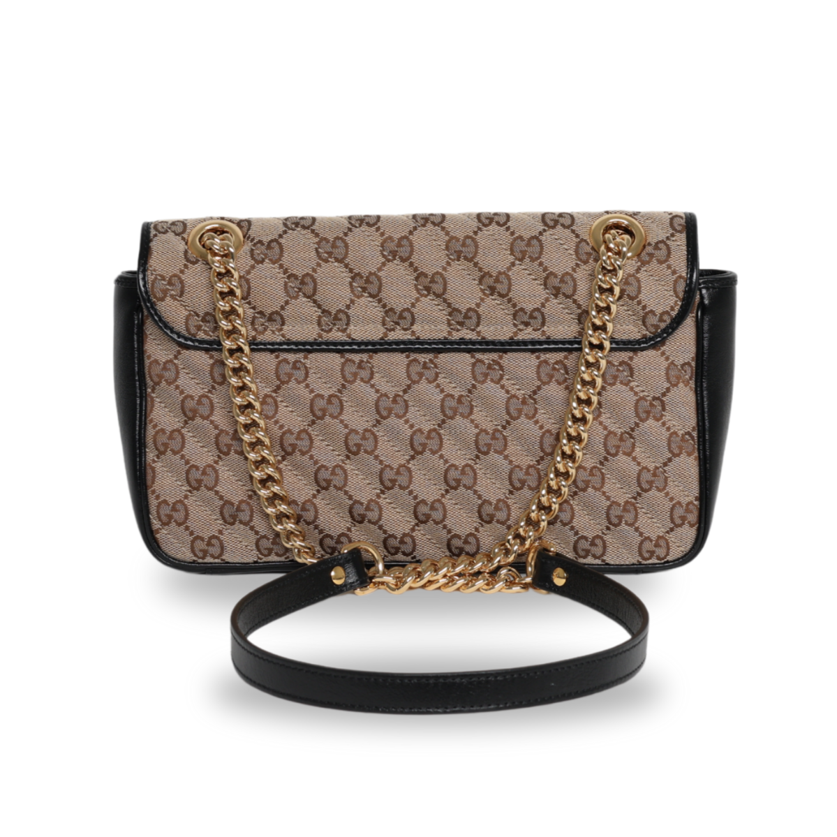 Gucci - Monogram Matelasse Diagonal Marmont Shoulder Bag Beige Black (Pre-Owned)