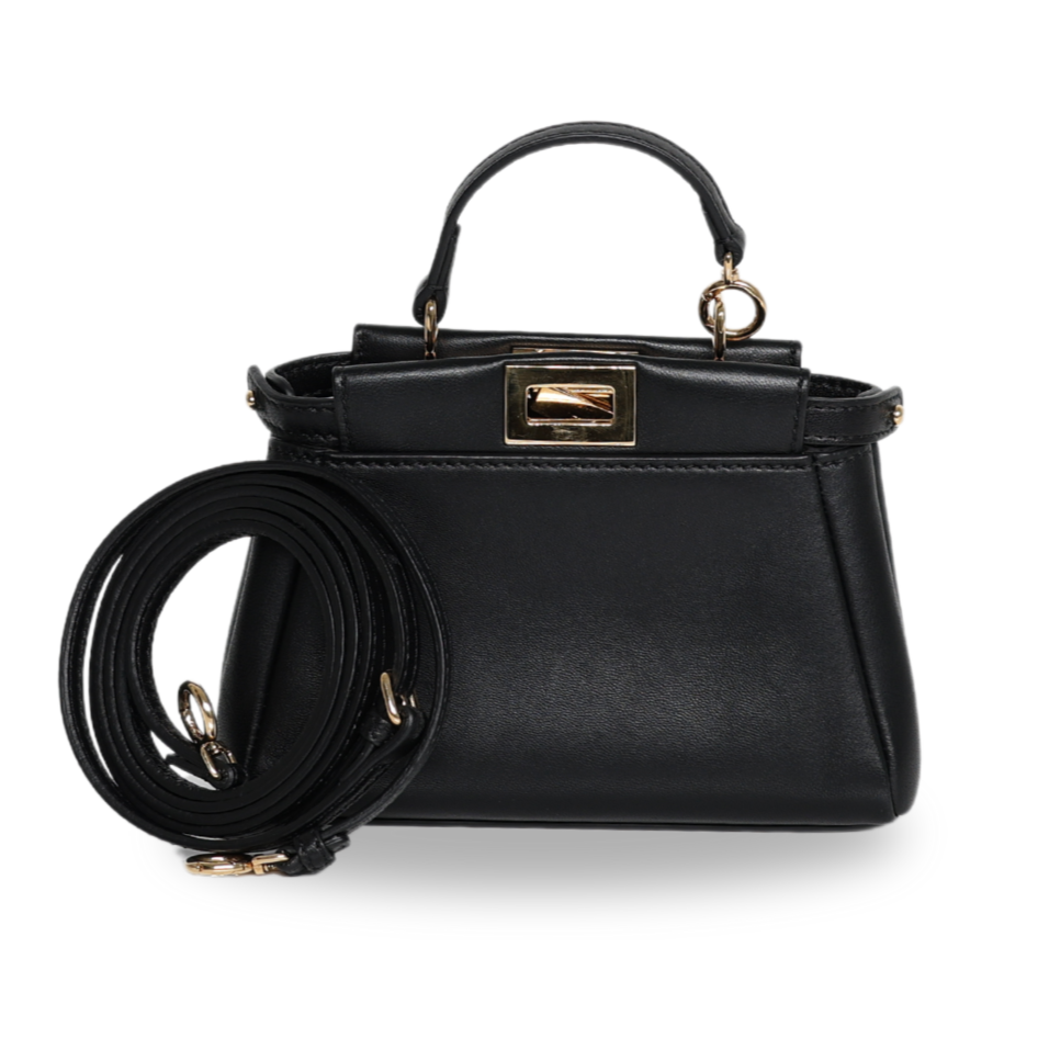 Fendi - Nappa Micro Peekaboo Iconic Satchel Black (Pre-Owned)