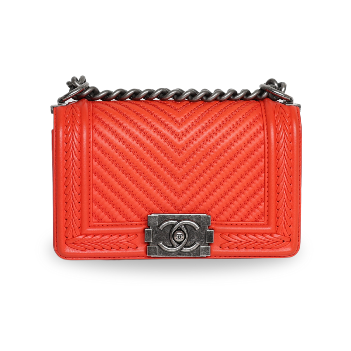 Chanel - Boy Chevron Embossed Calfskin Shoulder Bag (Pre-Owned)
