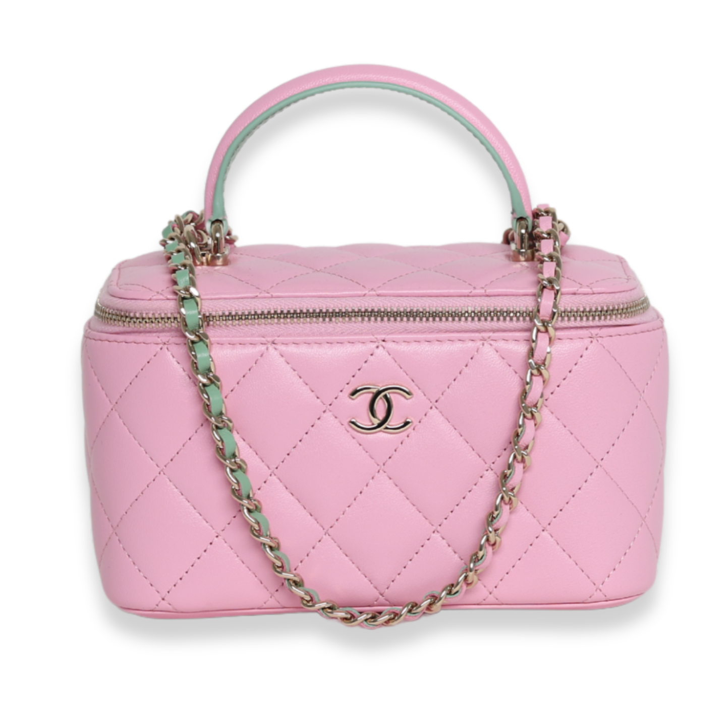 Chanel - Lambskin Quilted Small Top Handle Vanity Case Lilac (Pre-Owned)