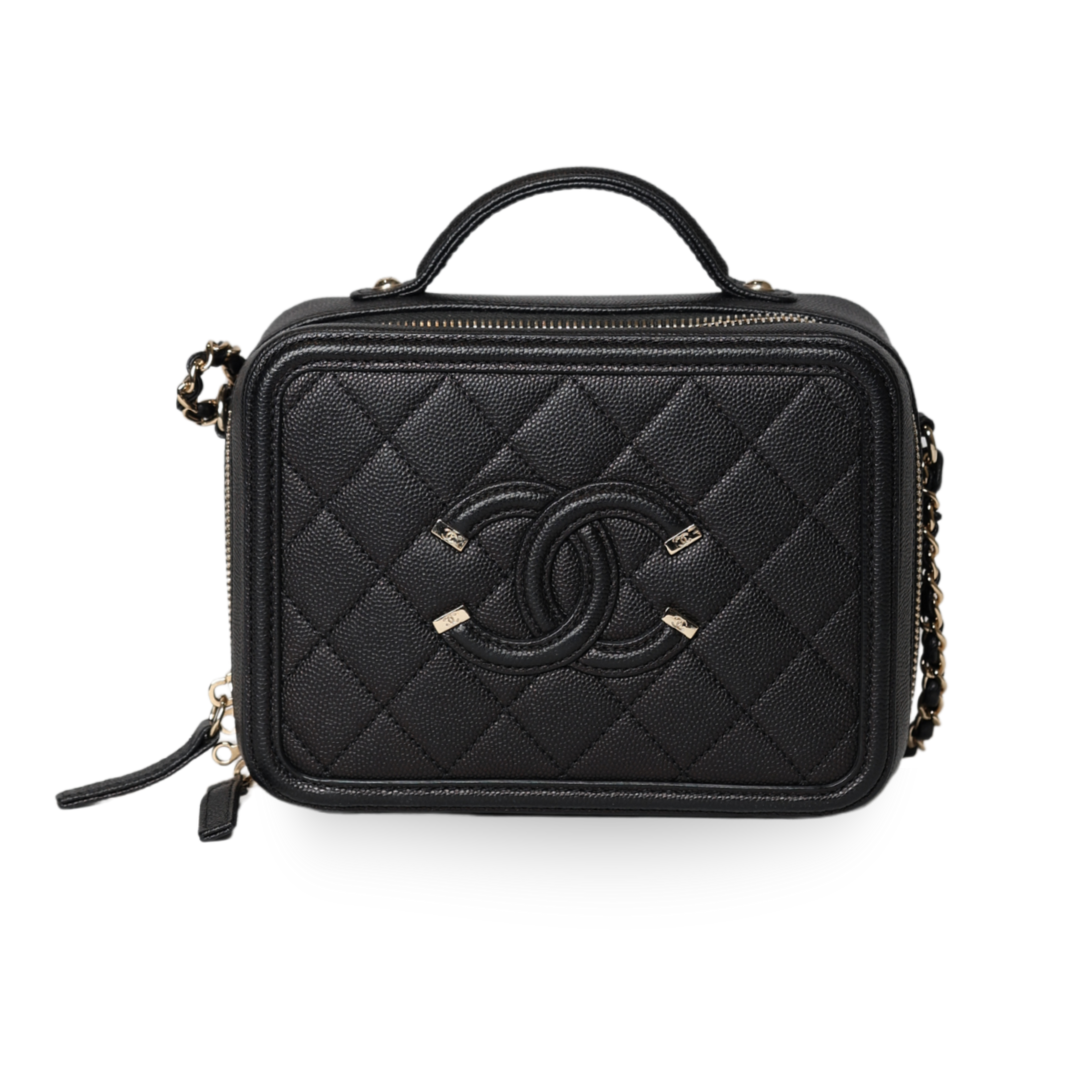 Chanel - Caviar Quilted Filigree Vanity Case (Pre-Owned)