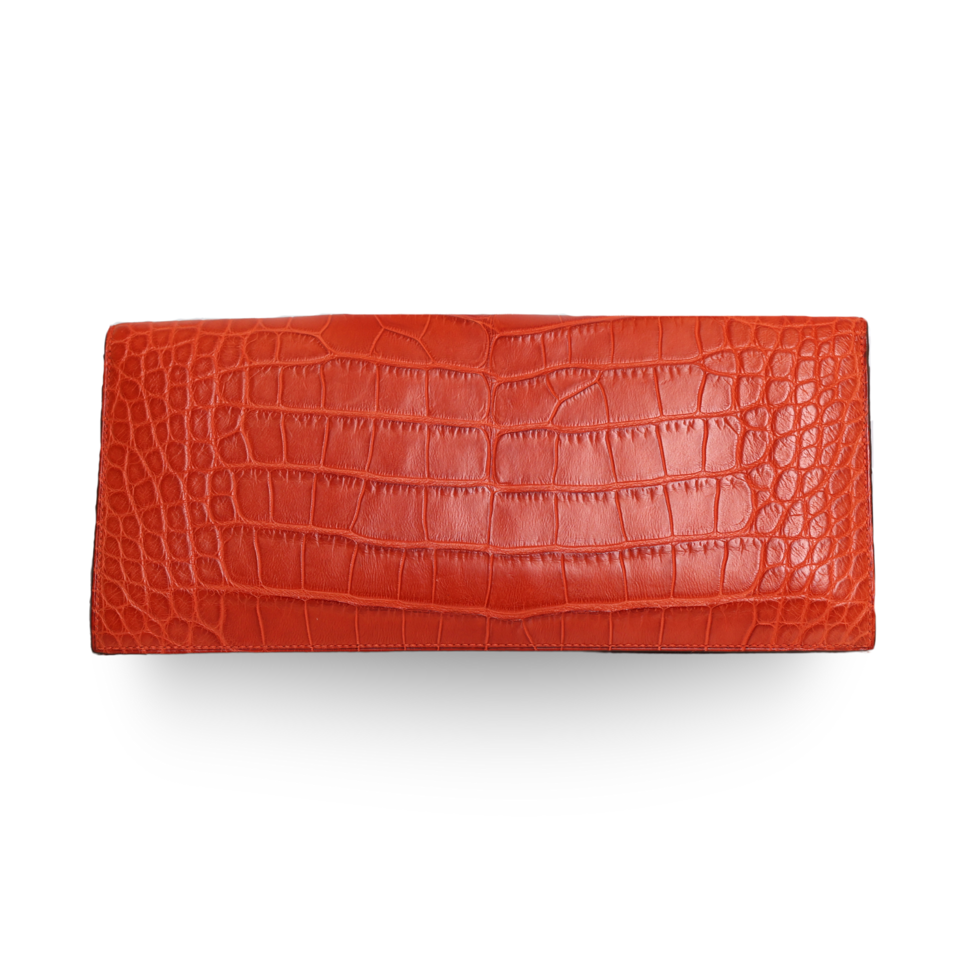 Hermes - Verrou Orange Matte Alligator Clutch Bag (Pre-Owned)