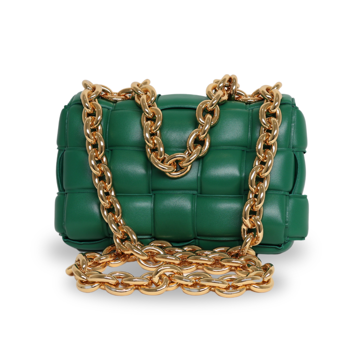 Bottega Veneta - Lambskin Maxi Intrecciato Padded Cassette Green (Pre-Owned)