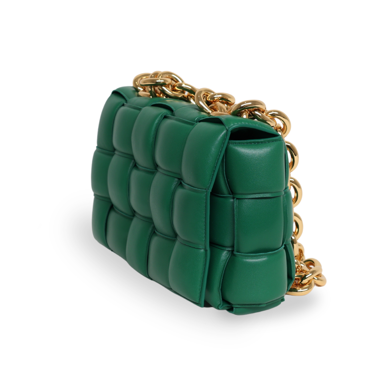 Bottega Veneta - Lambskin Maxi Intrecciato Padded Cassette Green (Pre-Owned)